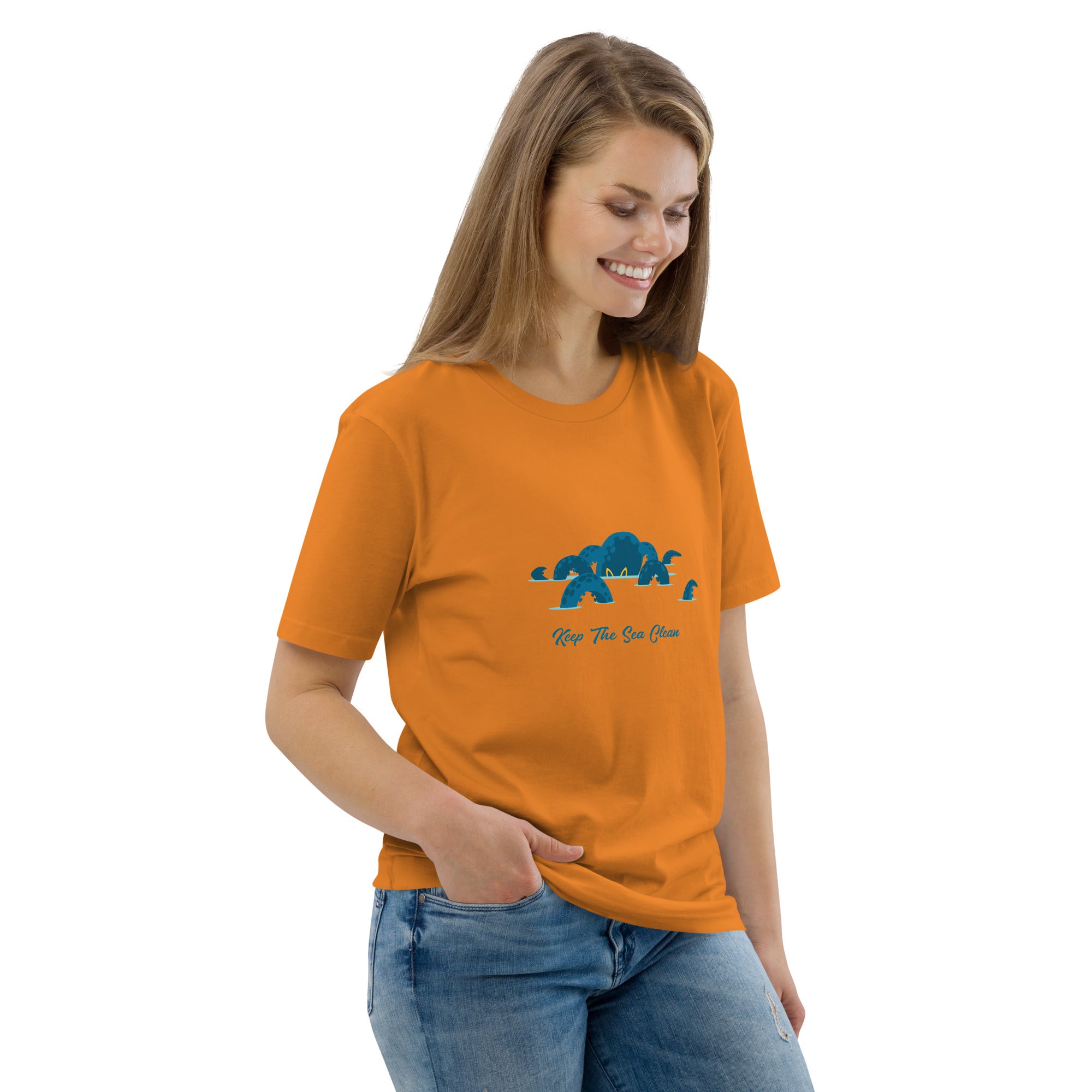 Unisex organic cotton t-shirt Octopus Blue