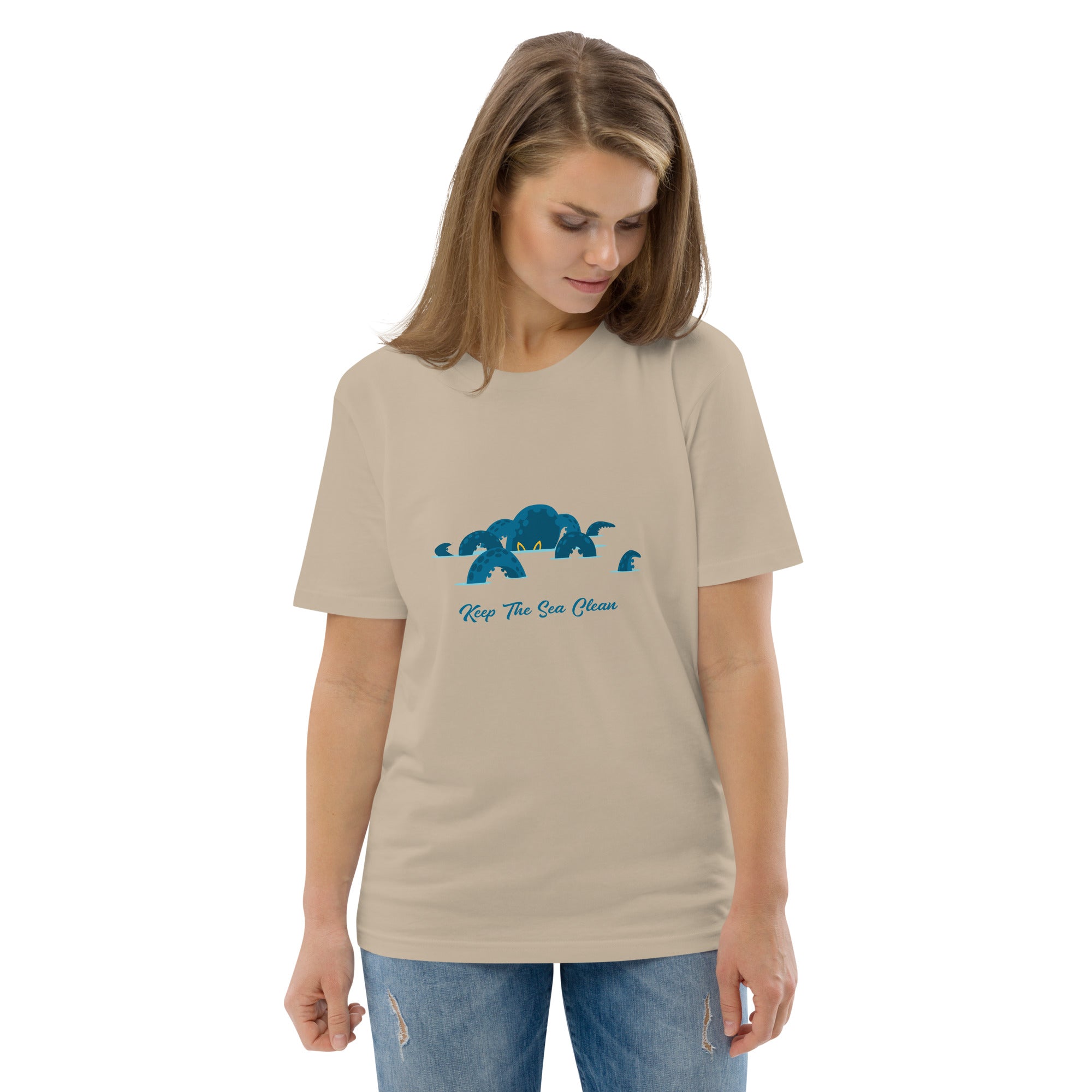 Unisex organic cotton t-shirt Octopus Blue