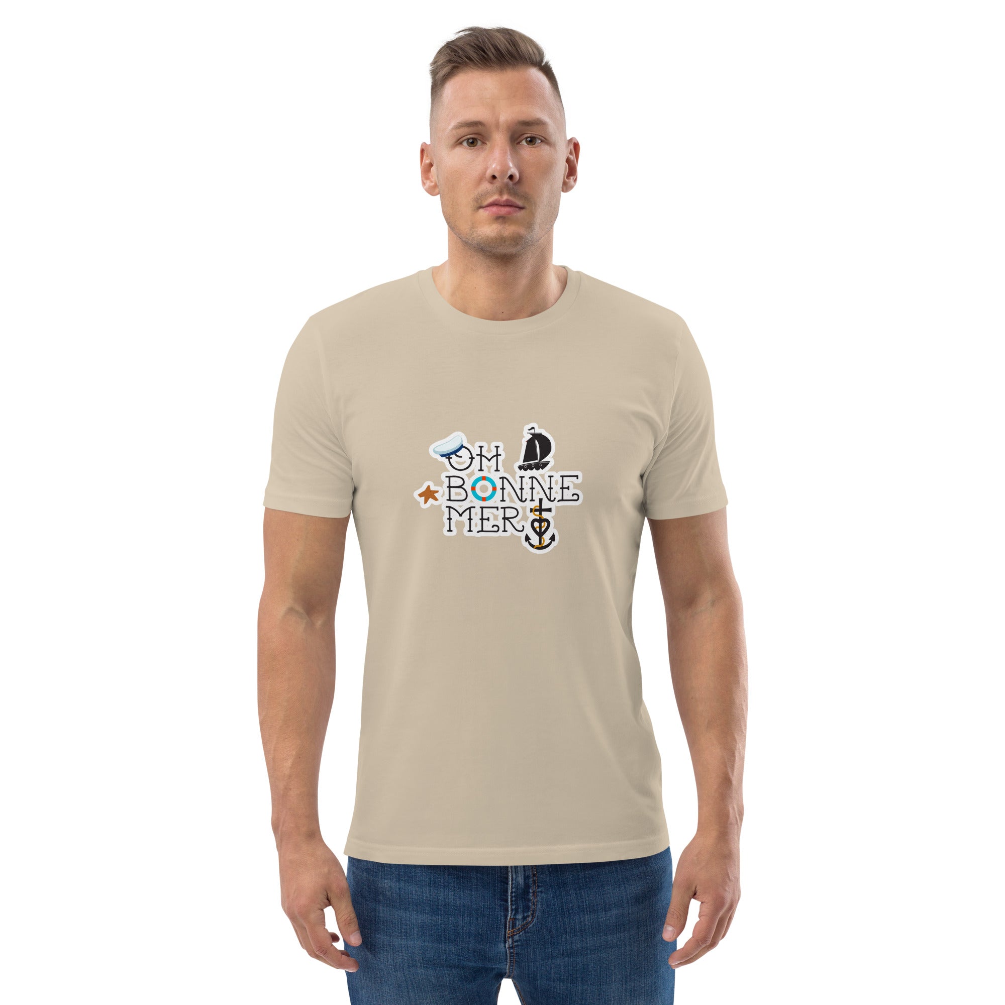 Unisex organic cotton t-shirt Oh Bonne Mer 3 on light colors