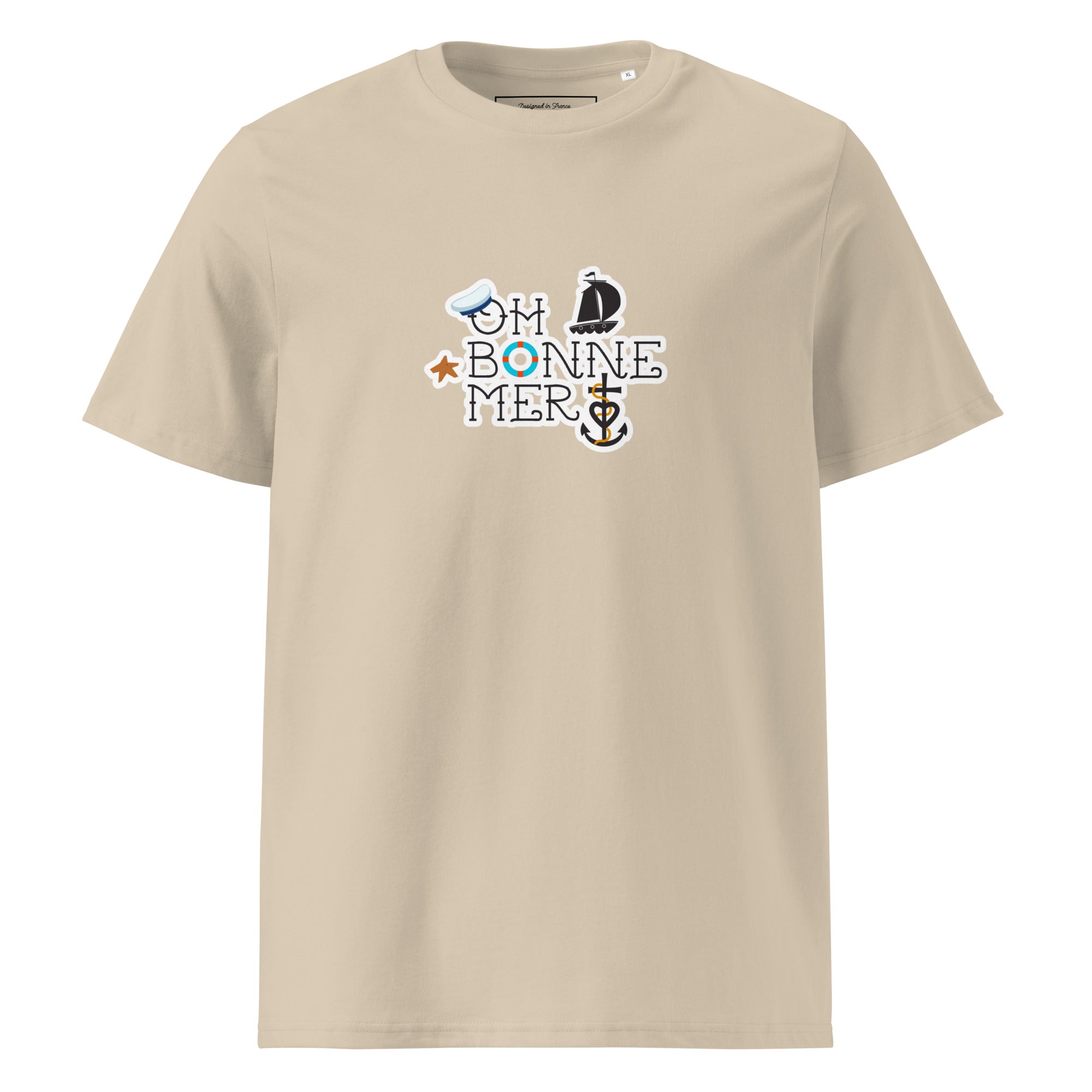 Unisex organic cotton t-shirt Oh Bonne Mer 3 on light colors