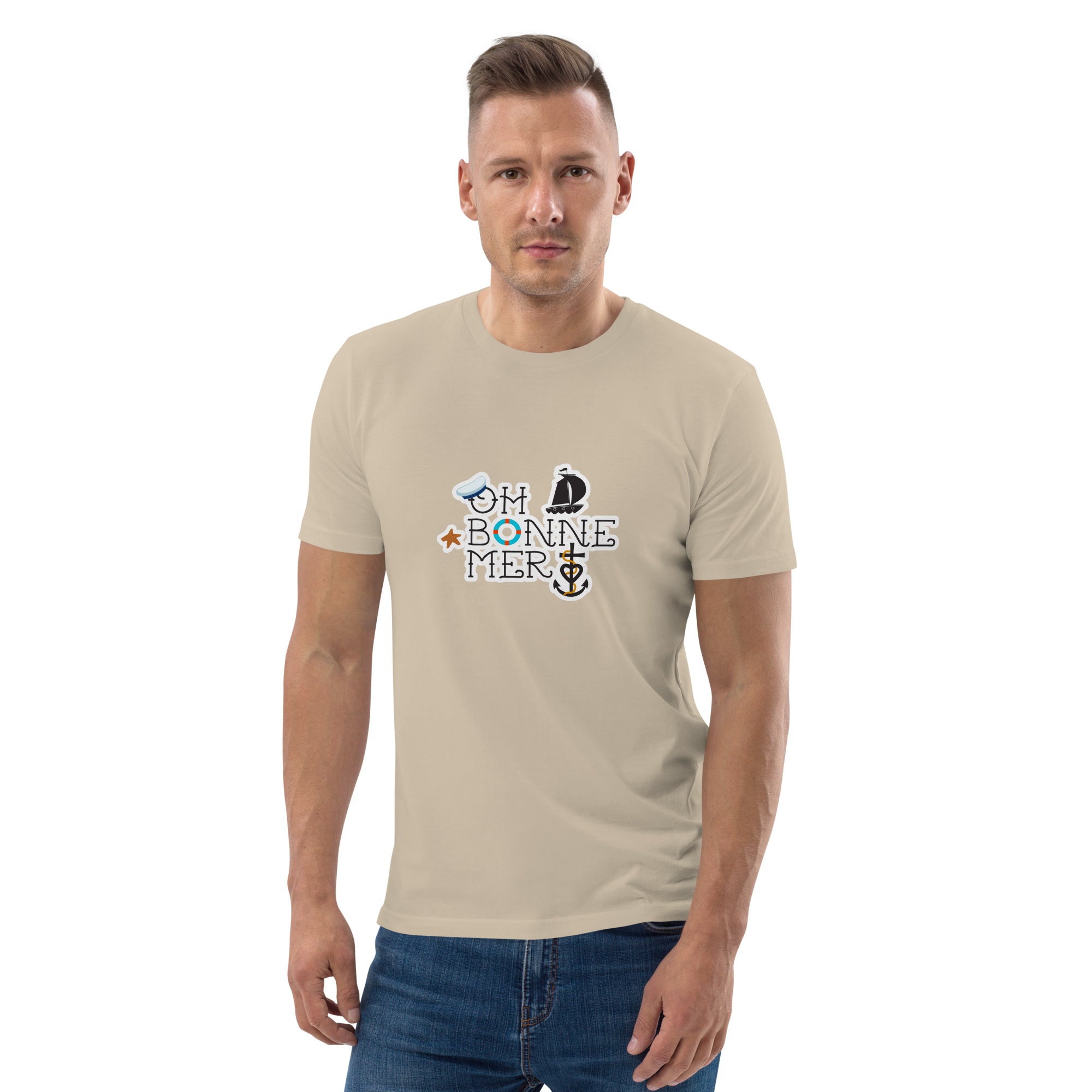 Unisex organic cotton t-shirt Oh Bonne Mer 3 on light colors