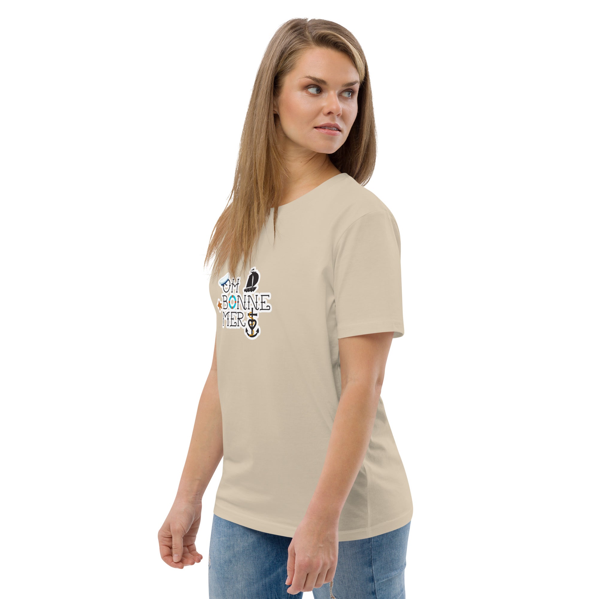 Unisex organic cotton t-shirt Oh Bonne Mer 3 on light colors