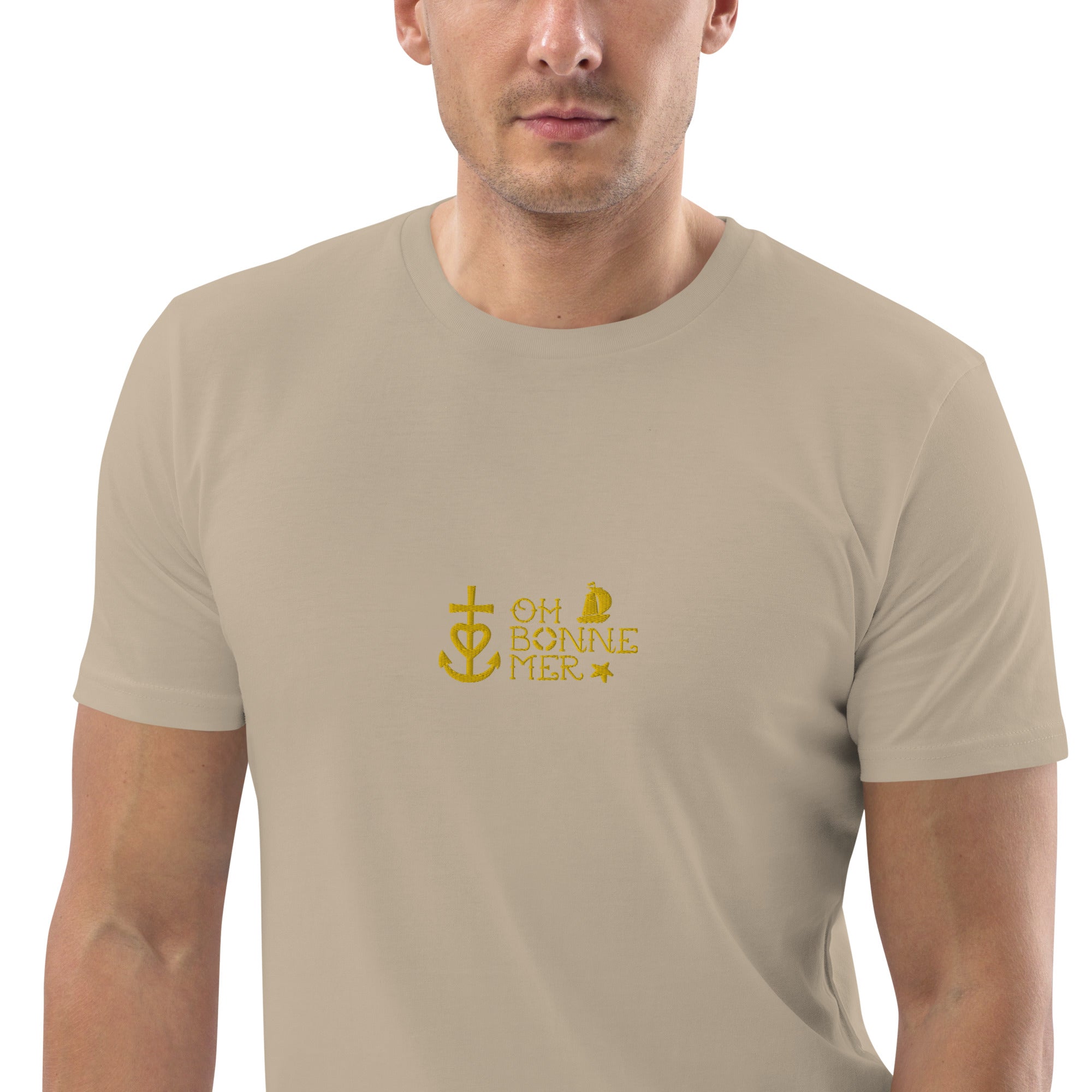 T-shirt unisexe en coton biologique Oh Bonne Mer 2 brodé sur couleurs claires