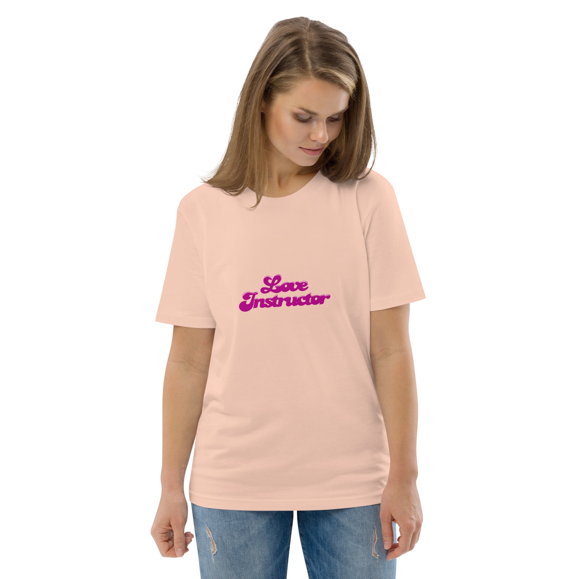 Unisex organic cotton t-shirt Love instructor on light colors