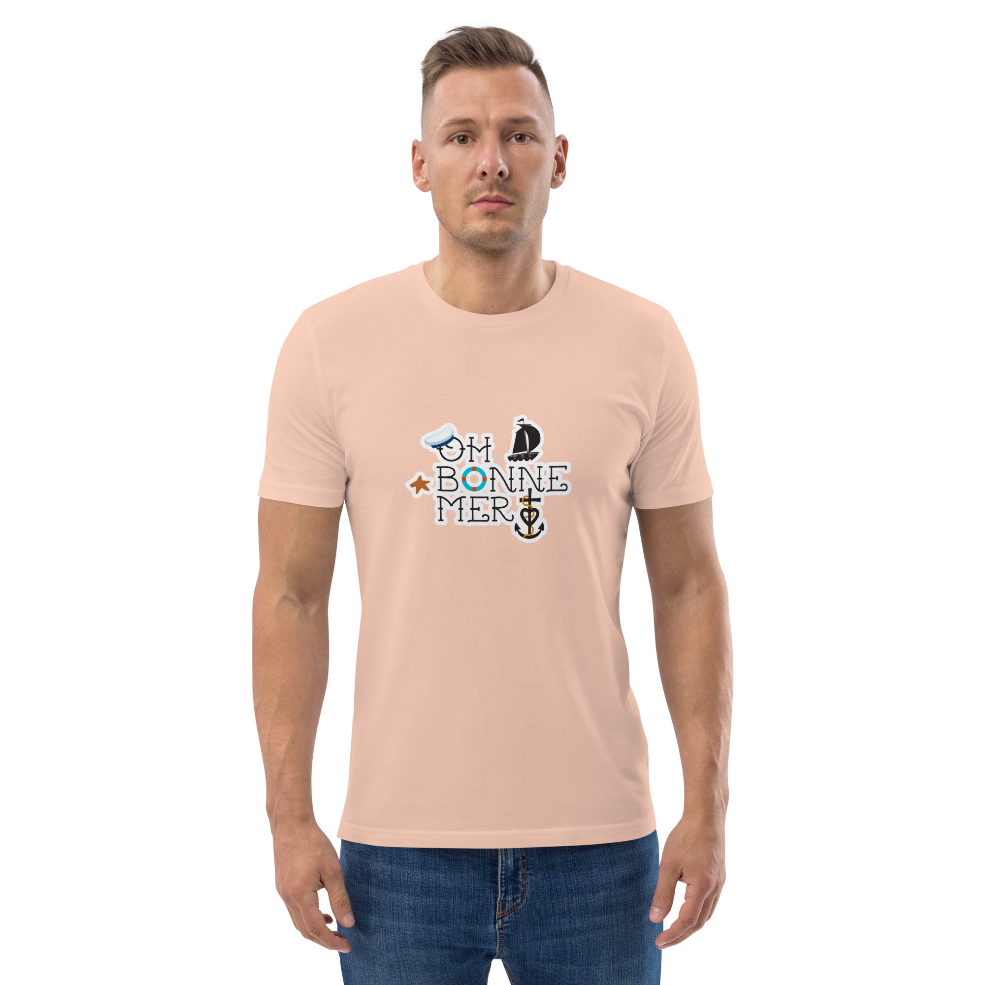 Unisex organic cotton t-shirt Oh Bonne Mer 3 on light colors