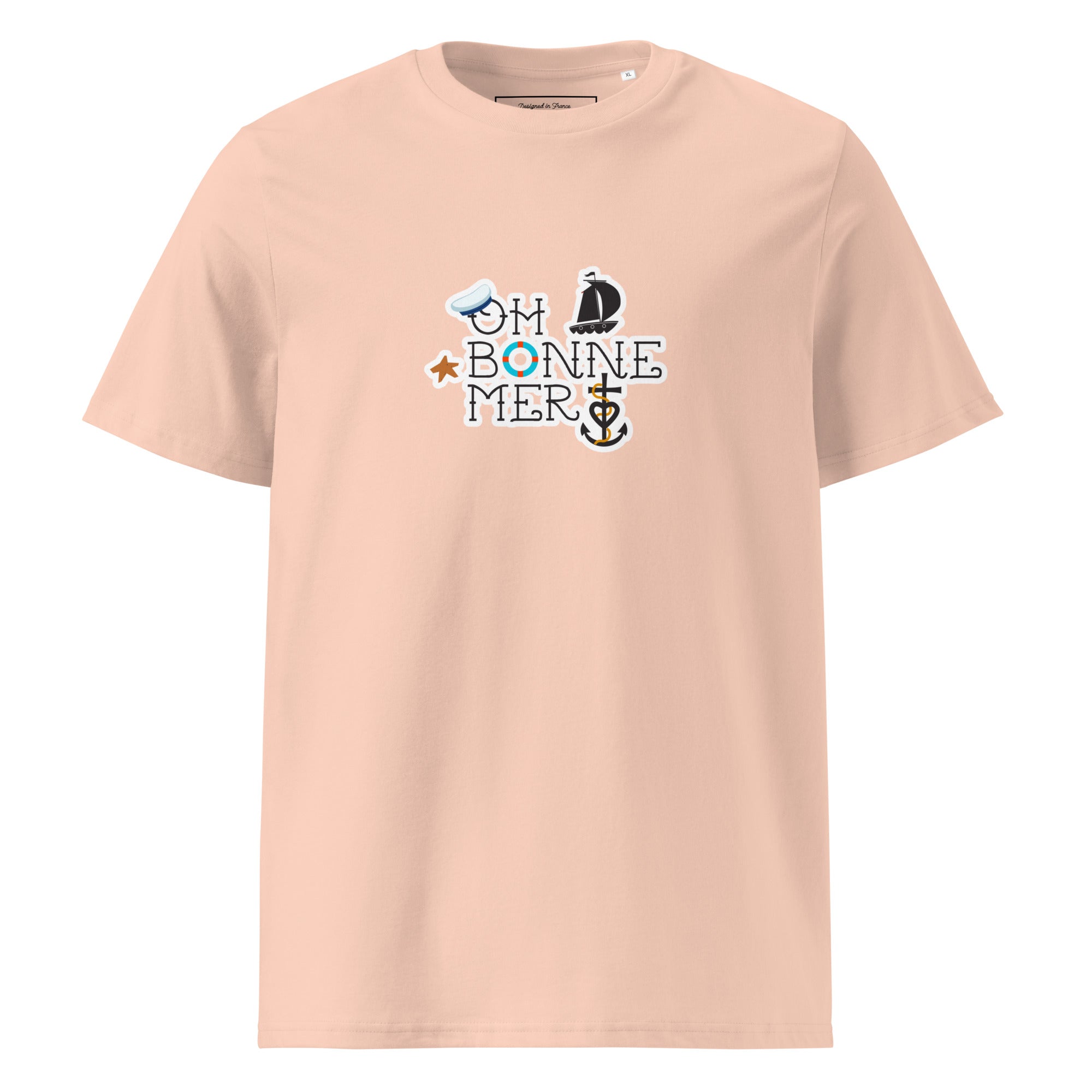 Unisex organic cotton t-shirt Oh Bonne Mer 3 on light colors