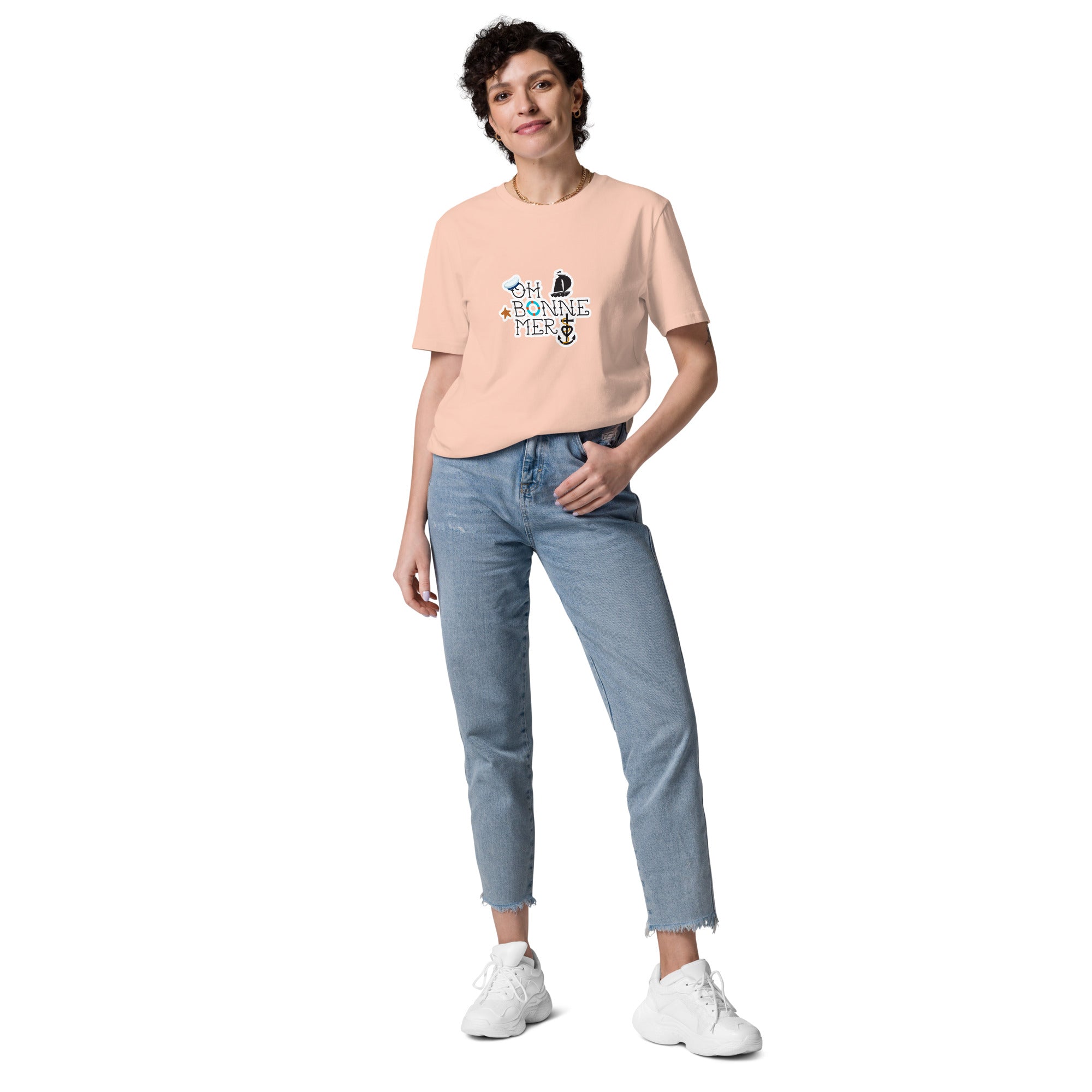 Unisex organic cotton t-shirt Oh Bonne Mer 3 on light colors