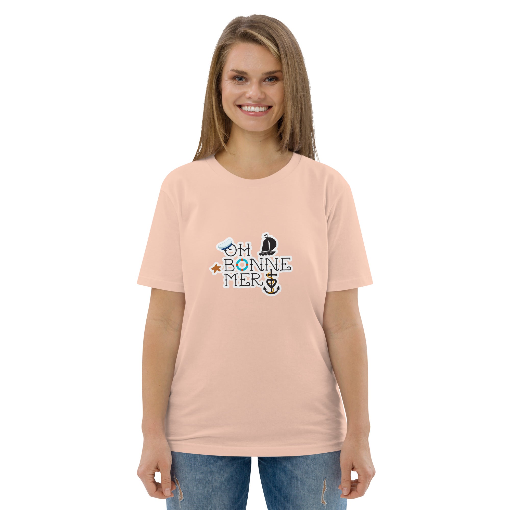 Unisex organic cotton t-shirt Oh Bonne Mer 3 on light colors