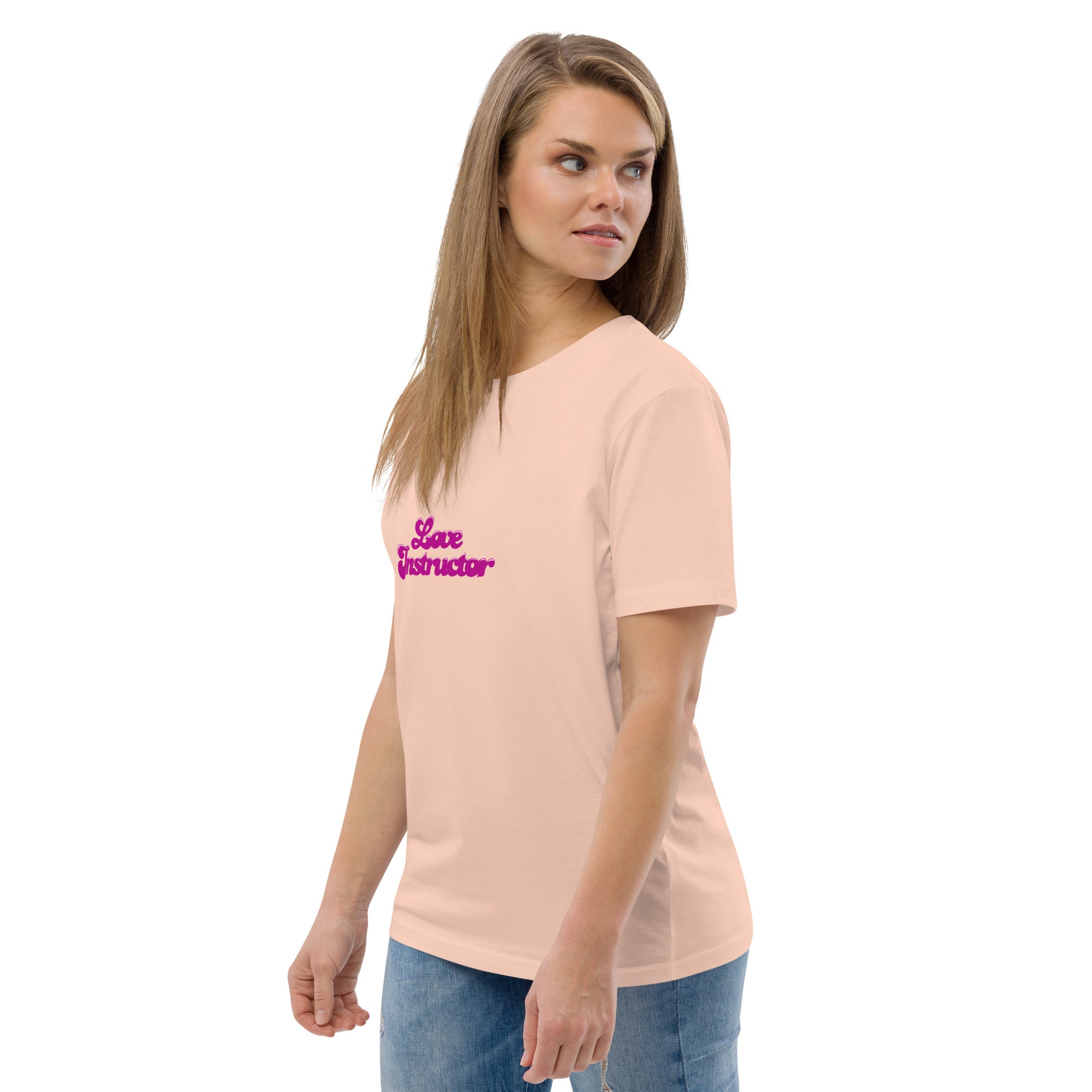 T-shirt unisexe en coton biologique Love instructor sur couleurs claires