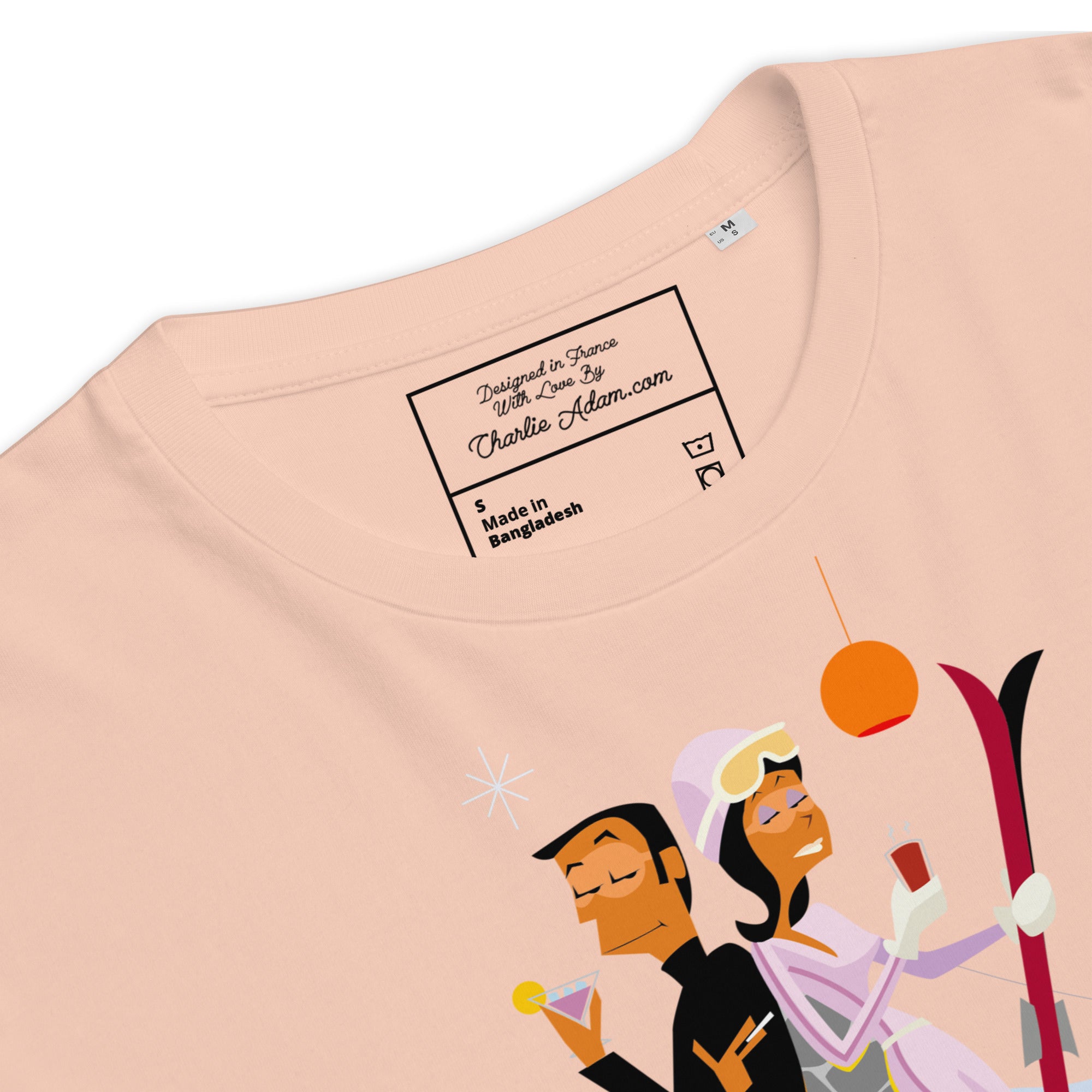 T-shirt unisexe en coton biologique License To Chill Mission Après-Ski sur couleurs claires