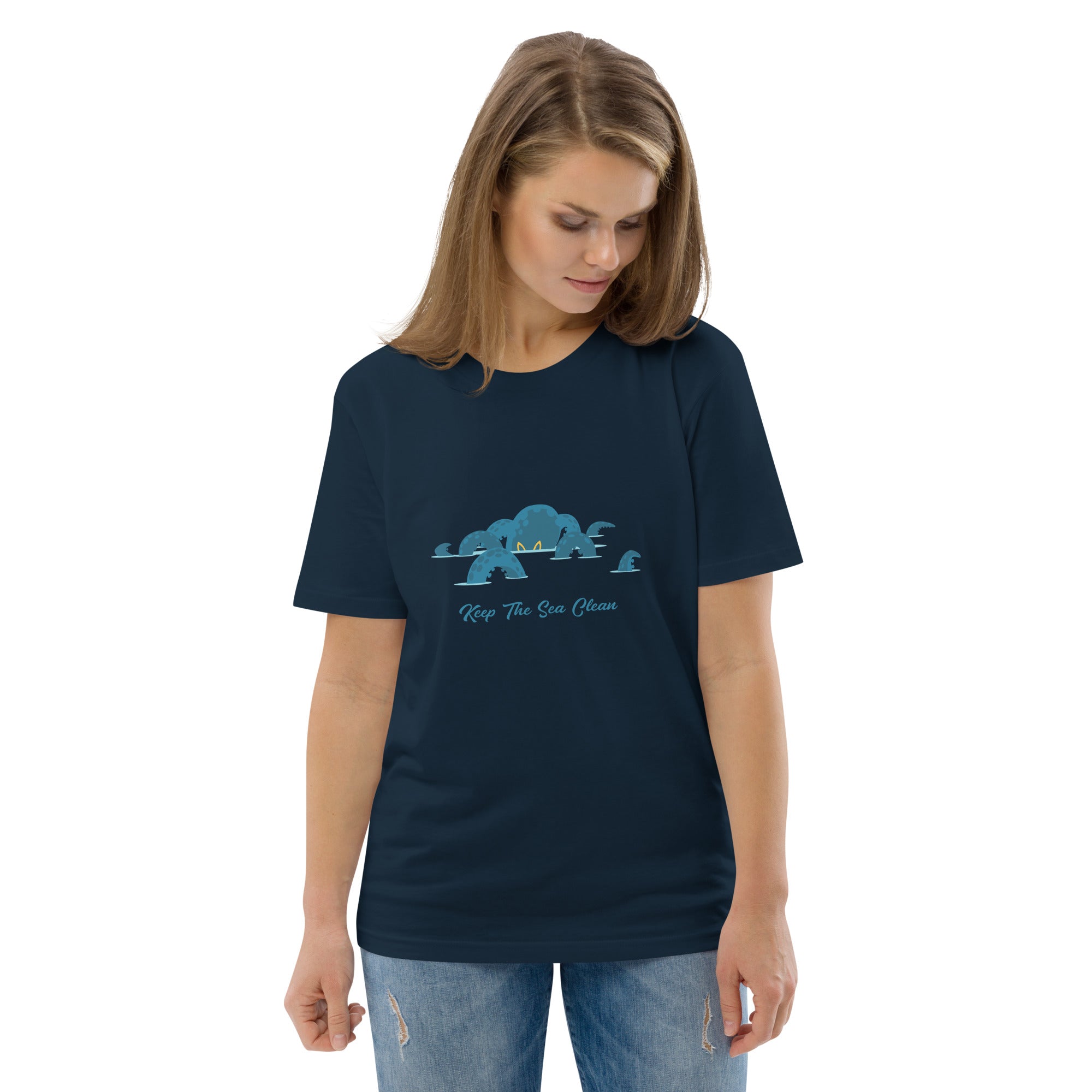 Unisex organic cotton t-shirt Octopus Blue