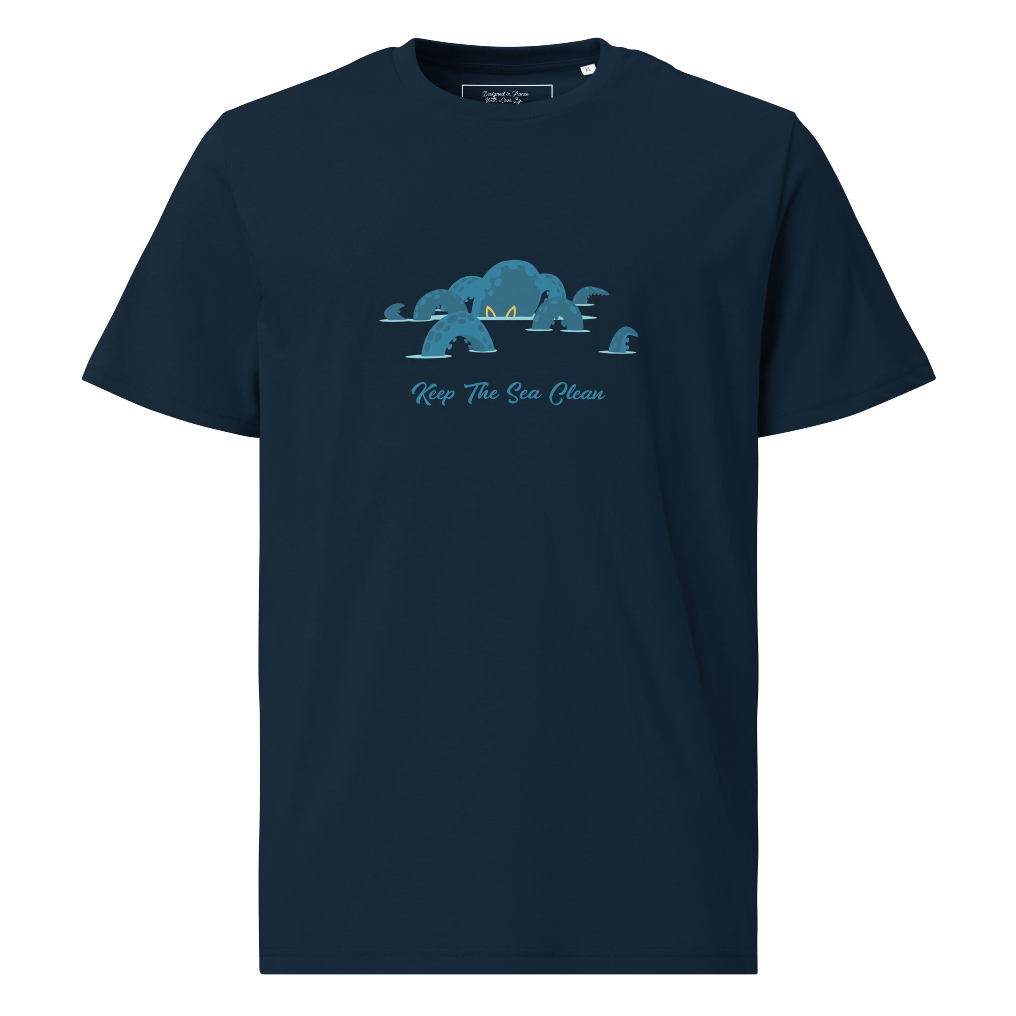 Unisex organic cotton t-shirt Octopus Blue