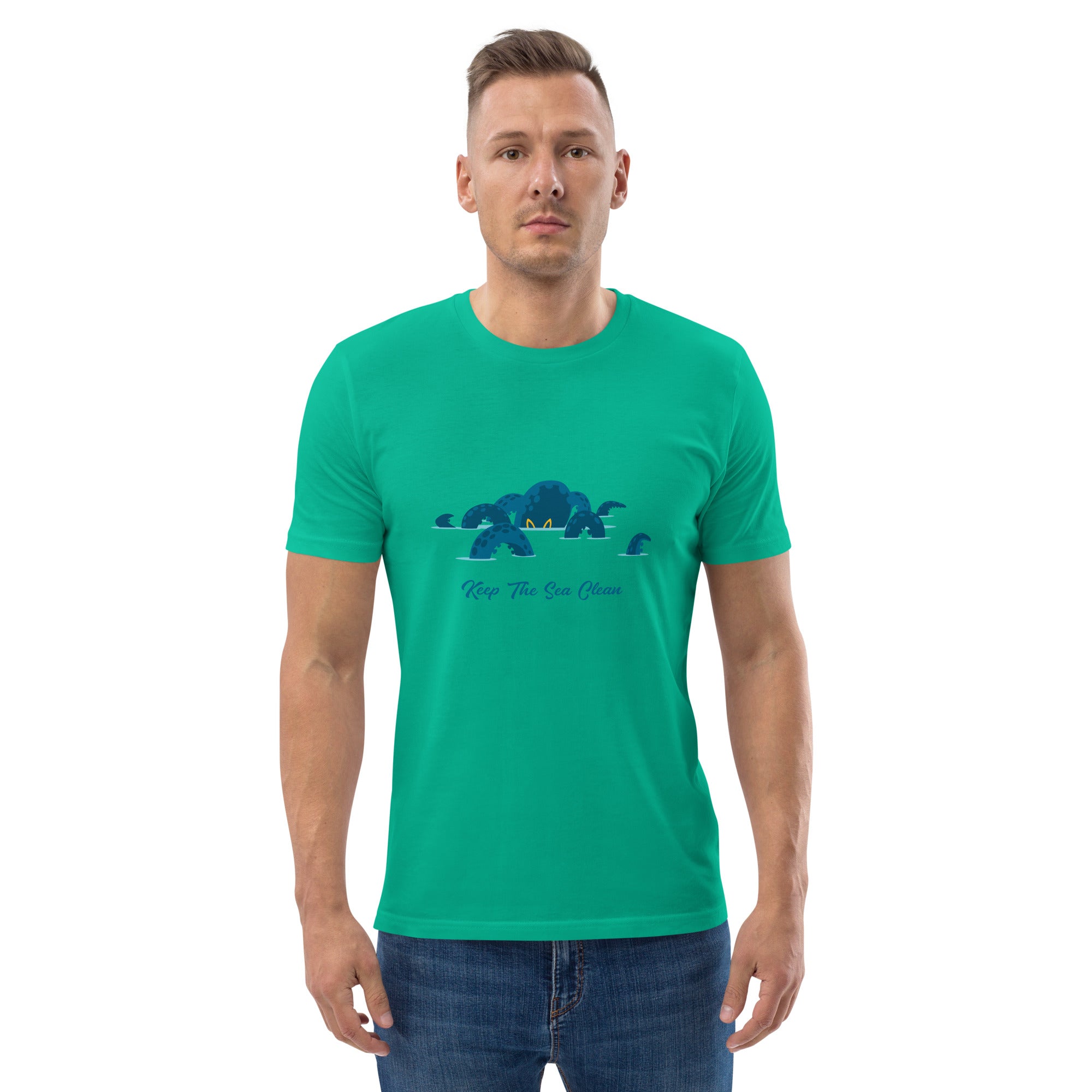 Unisex organic cotton t-shirt Octopus Blue