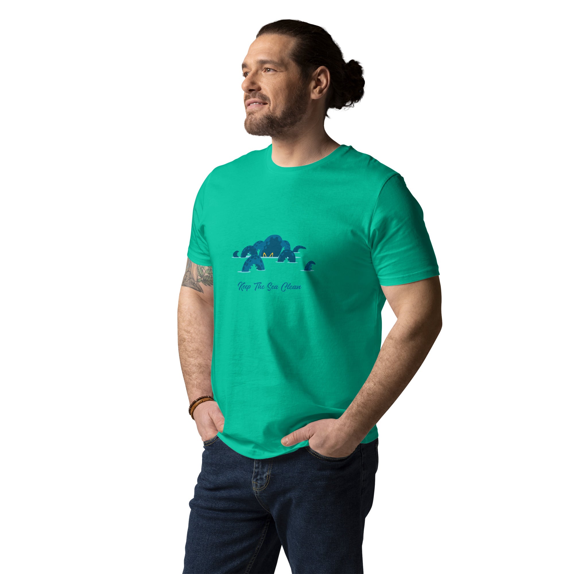 Unisex organic cotton t-shirt Octopus Blue