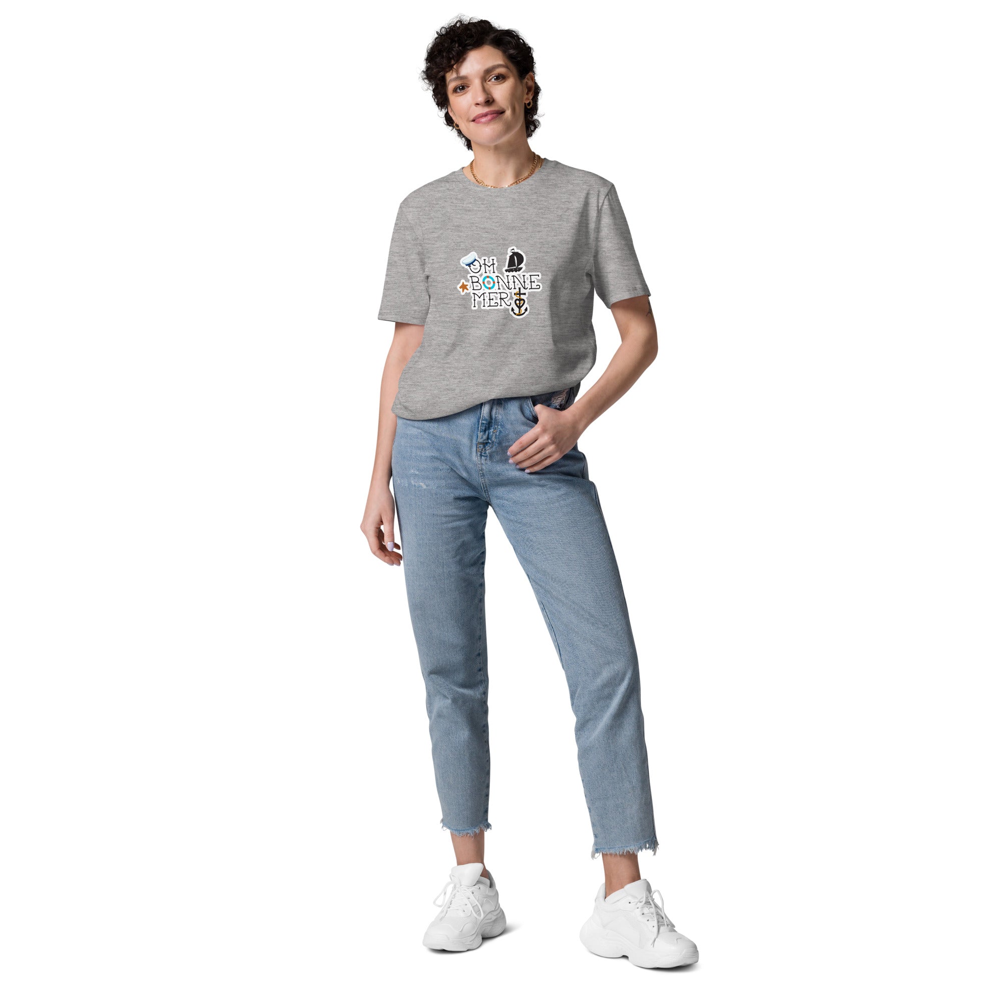 Unisex organic cotton t-shirt Oh Bonne Mer 3 on light colors