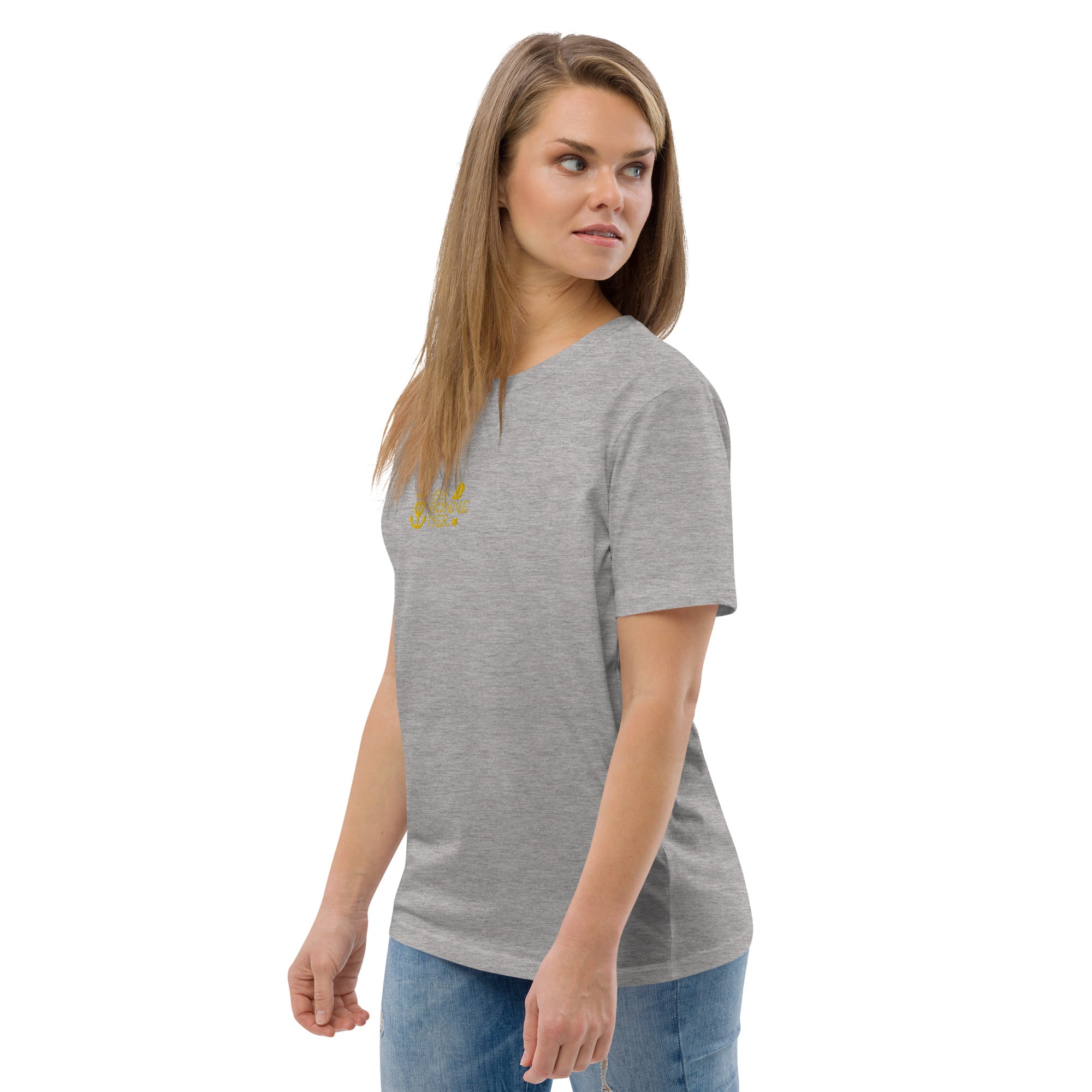 T-shirt unisexe en coton biologique Oh Bonne Mer 2 brodé sur couleurs claires