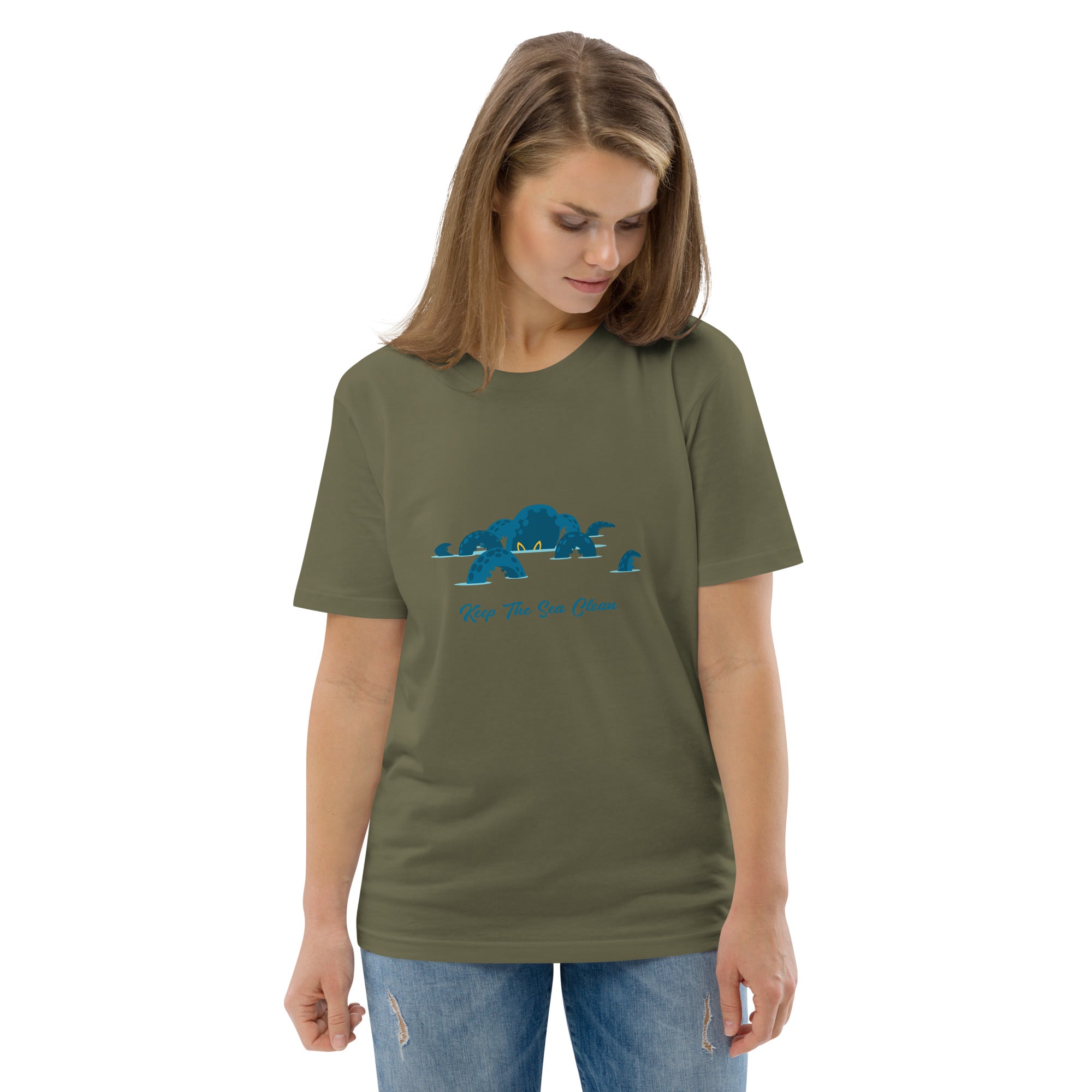 Unisex organic cotton t-shirt Octopus Blue