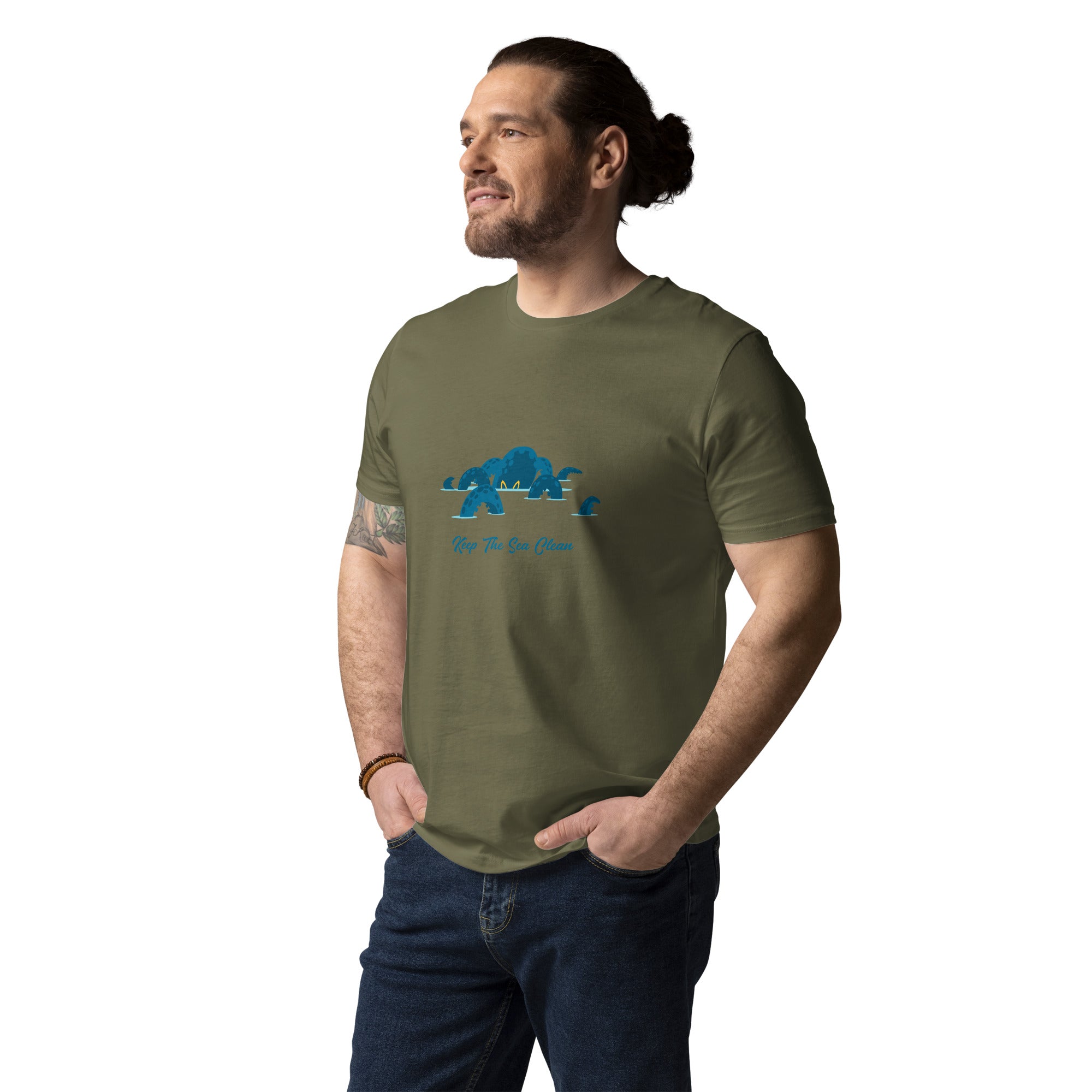 Unisex organic cotton t-shirt Octopus Blue