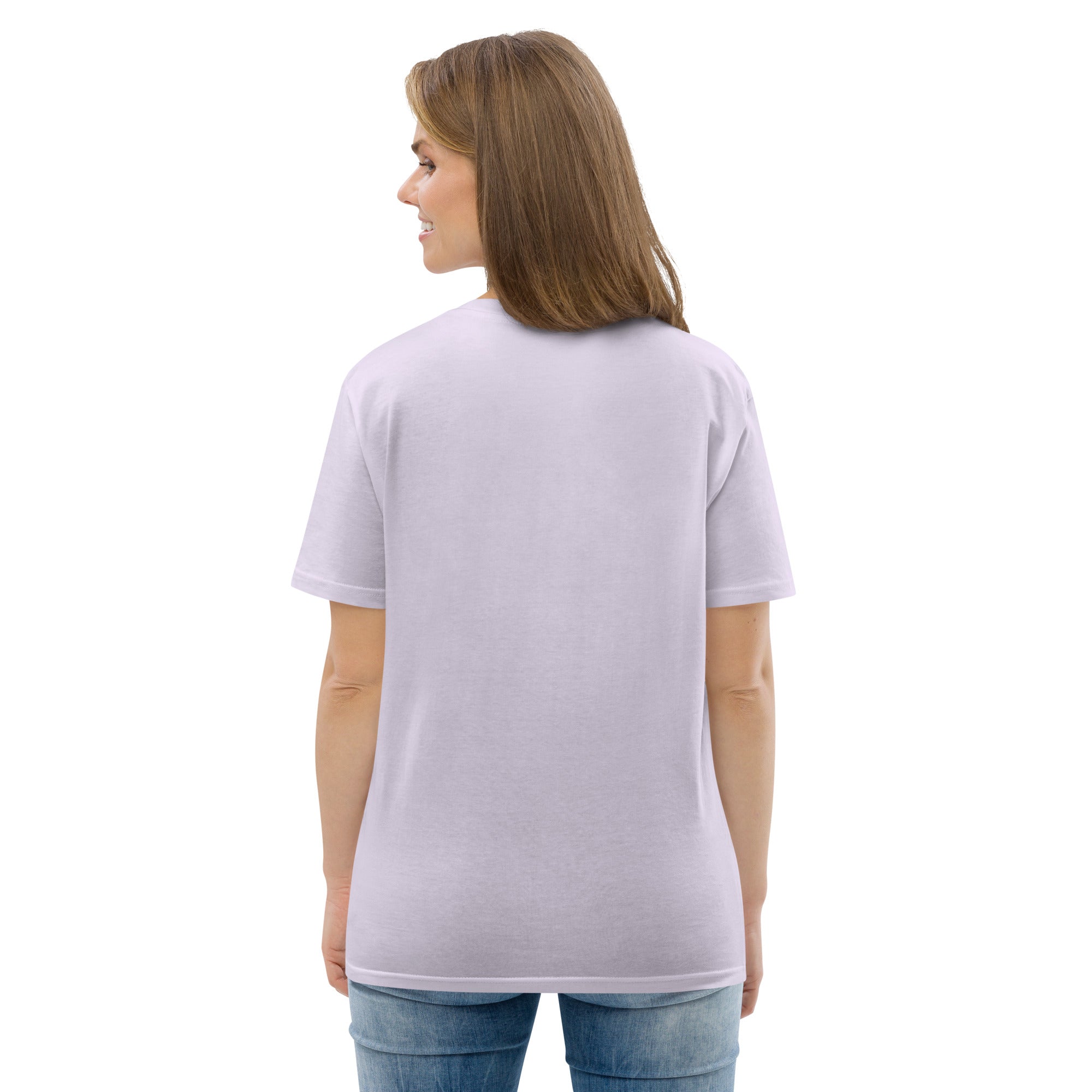 T-shirt unisexe en coton biologique Gondolas in the mist sur couleurs claires