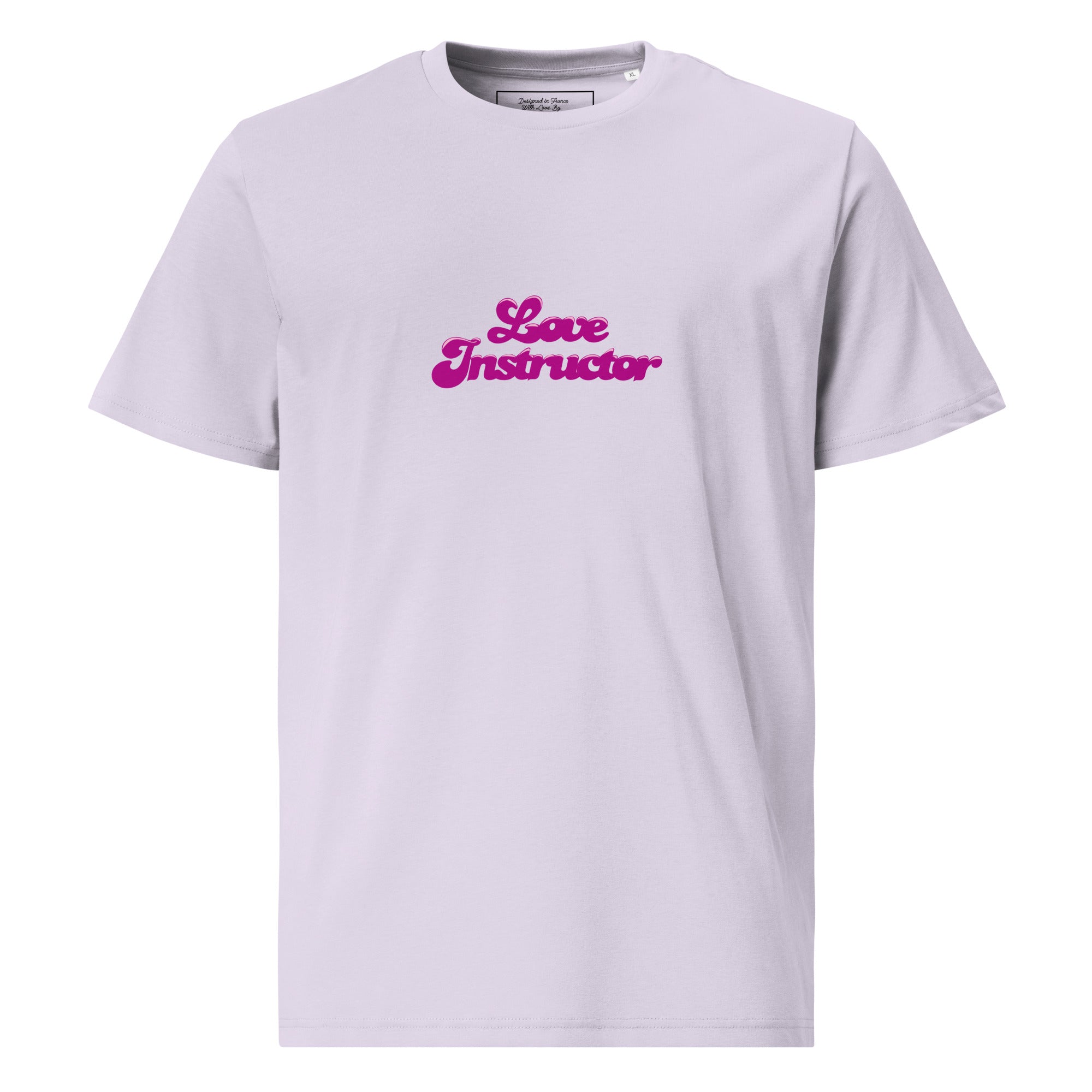 T-shirt unisexe en coton biologique Love instructor sur couleurs claires