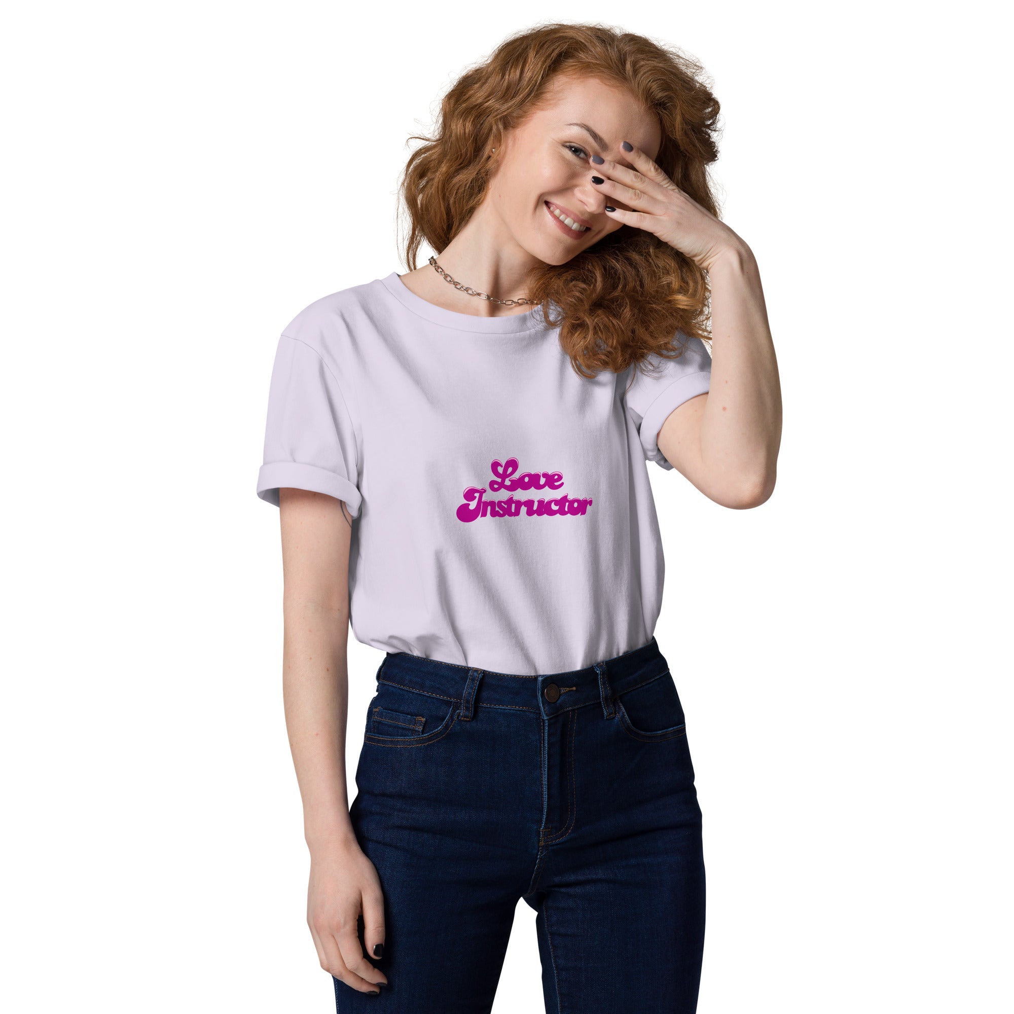 T-shirt unisexe en coton biologique Love instructor sur couleurs claires