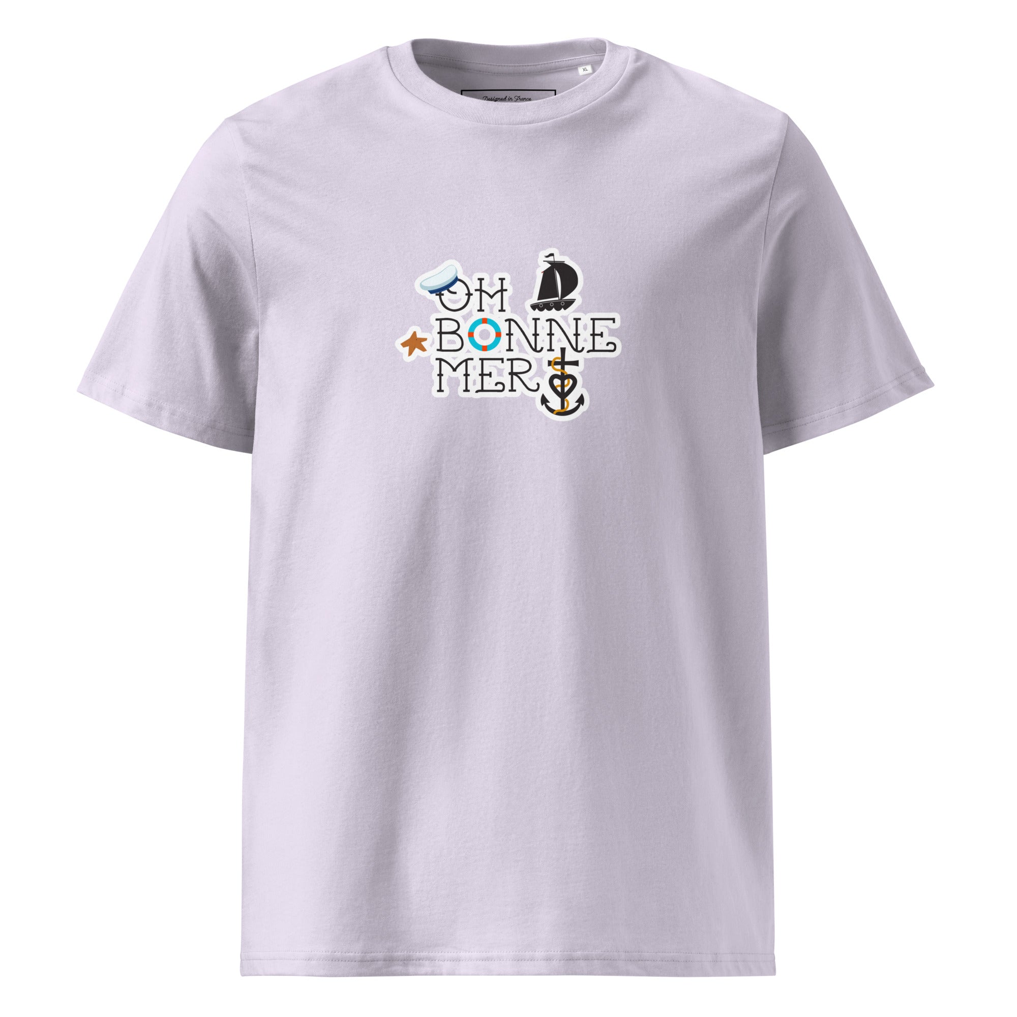 Unisex organic cotton t-shirt Oh Bonne Mer 3 on light colors