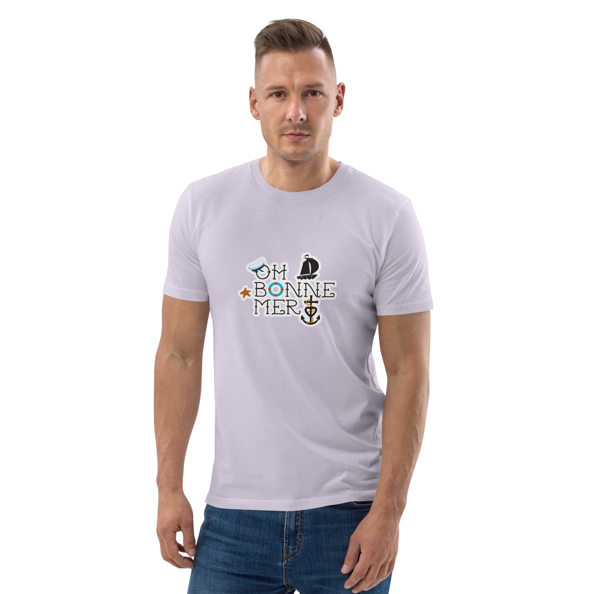 Unisex organic cotton t-shirt Oh Bonne Mer 3 on light colors