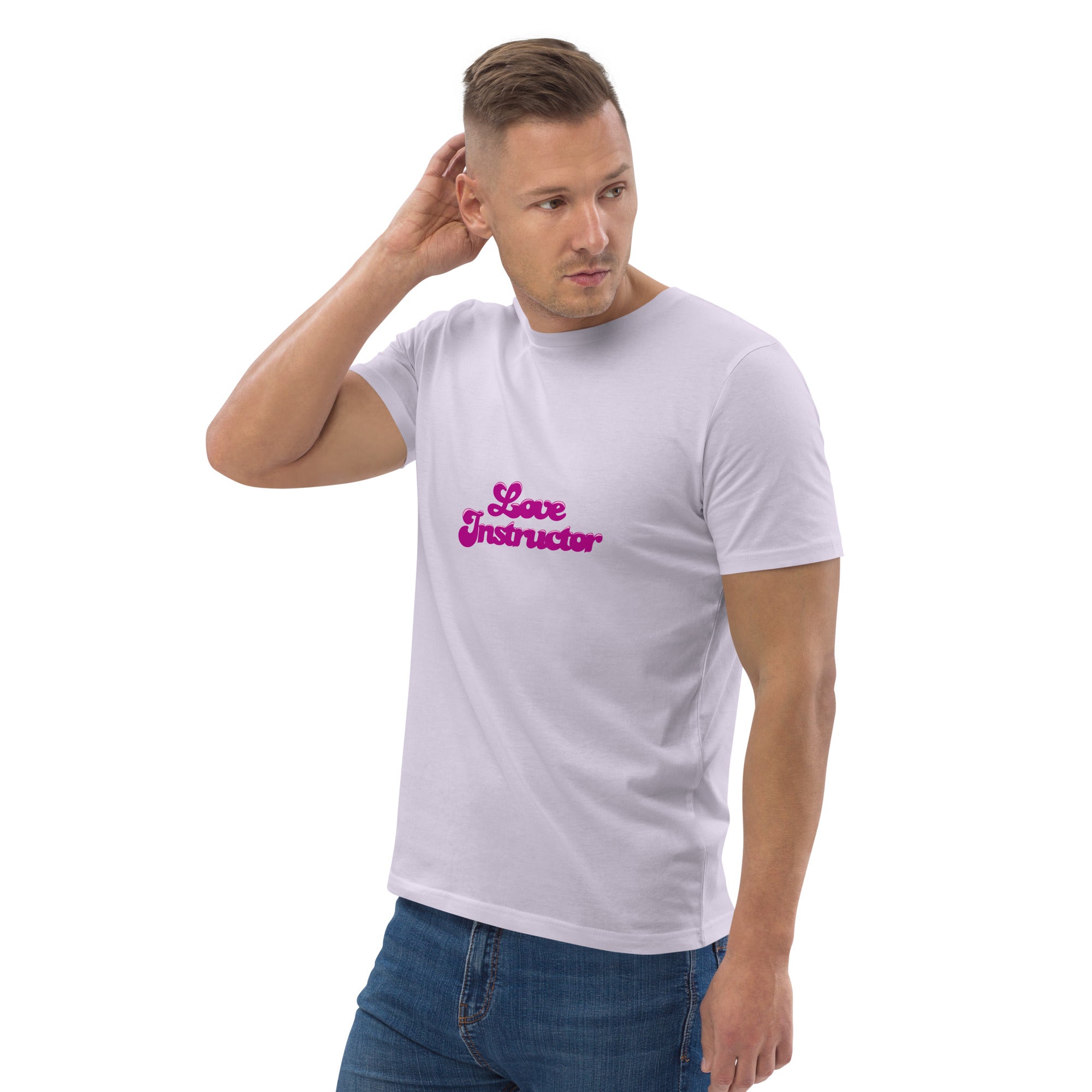 T-shirt unisexe en coton biologique Love instructor sur couleurs claires