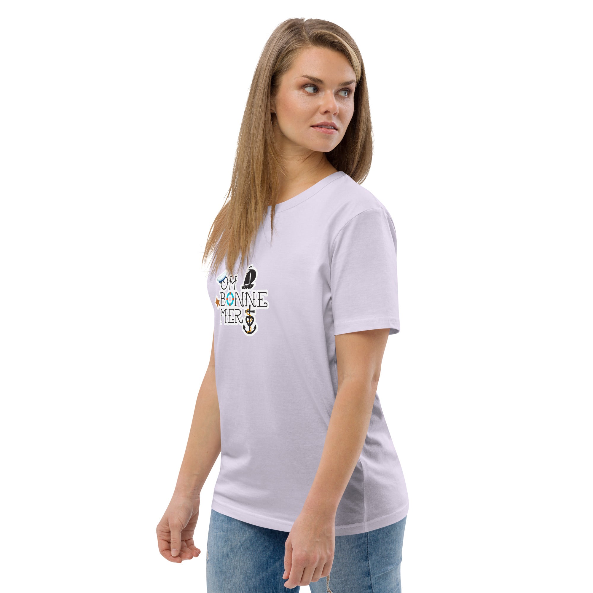 Unisex organic cotton t-shirt Oh Bonne Mer 3 on light colors