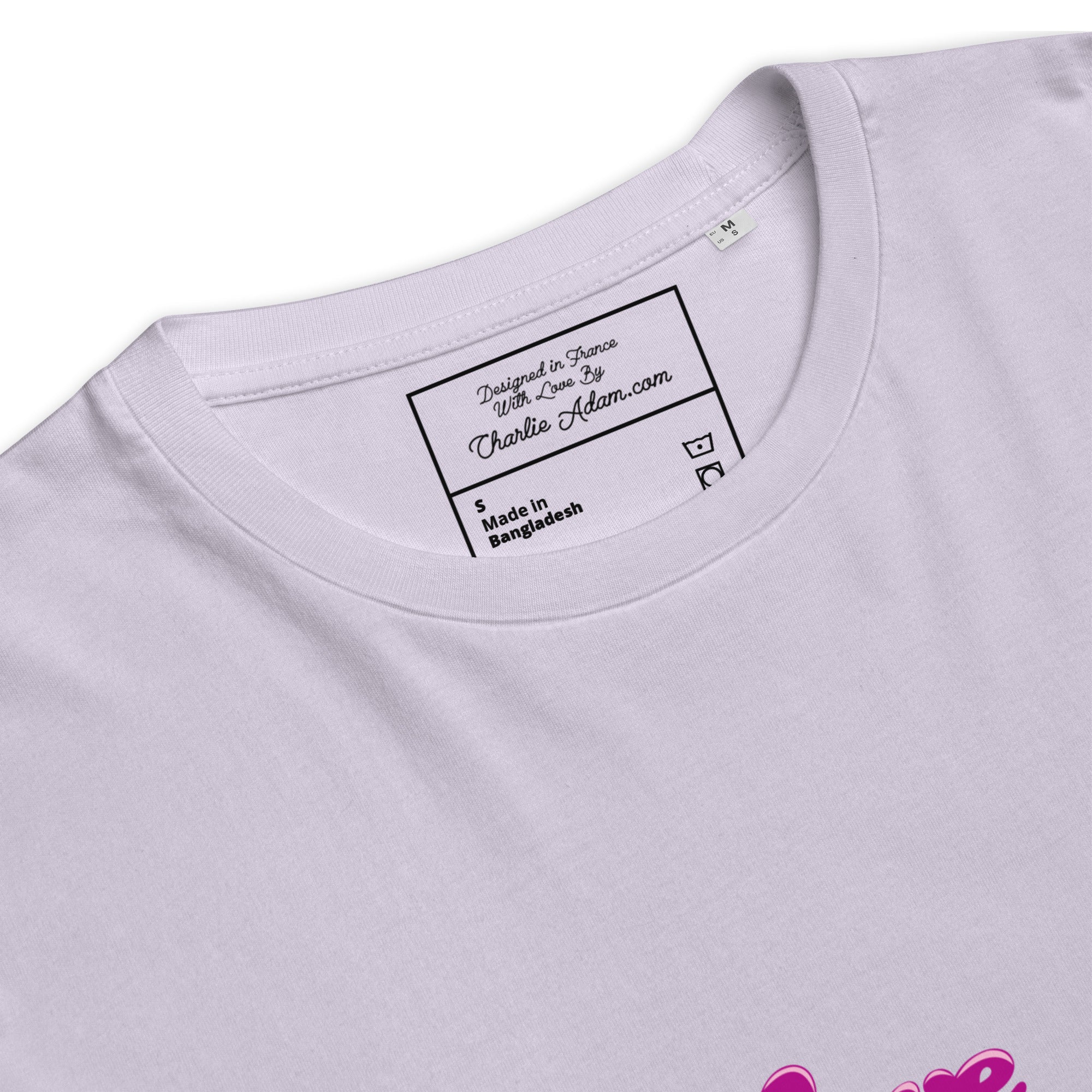 T-shirt unisexe en coton biologique Love instructor sur couleurs claires