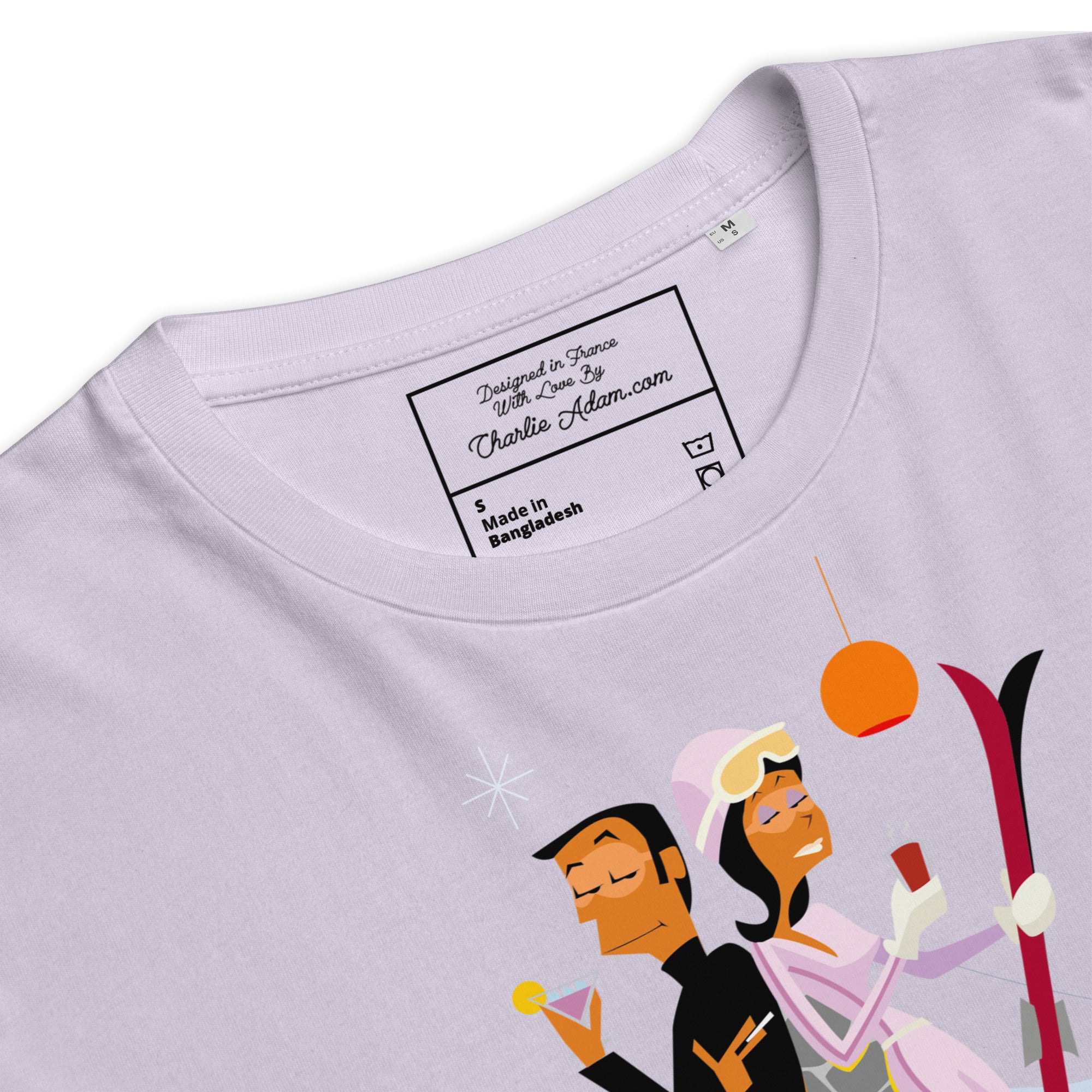 T-shirt unisexe en coton biologique License To Chill Mission Après-Ski sur couleurs claires