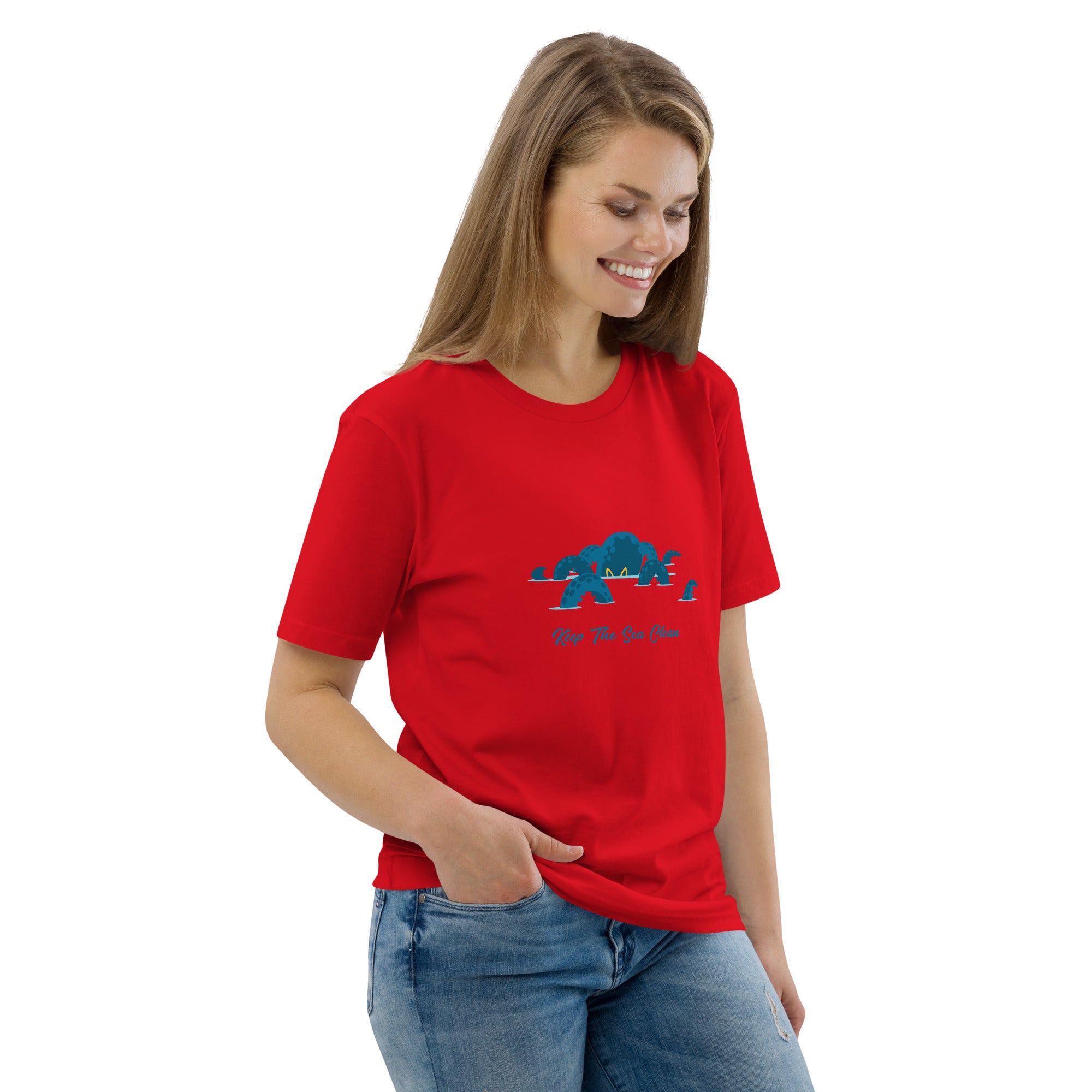 T-shirt unisexe en coton biologique Octopus Blue