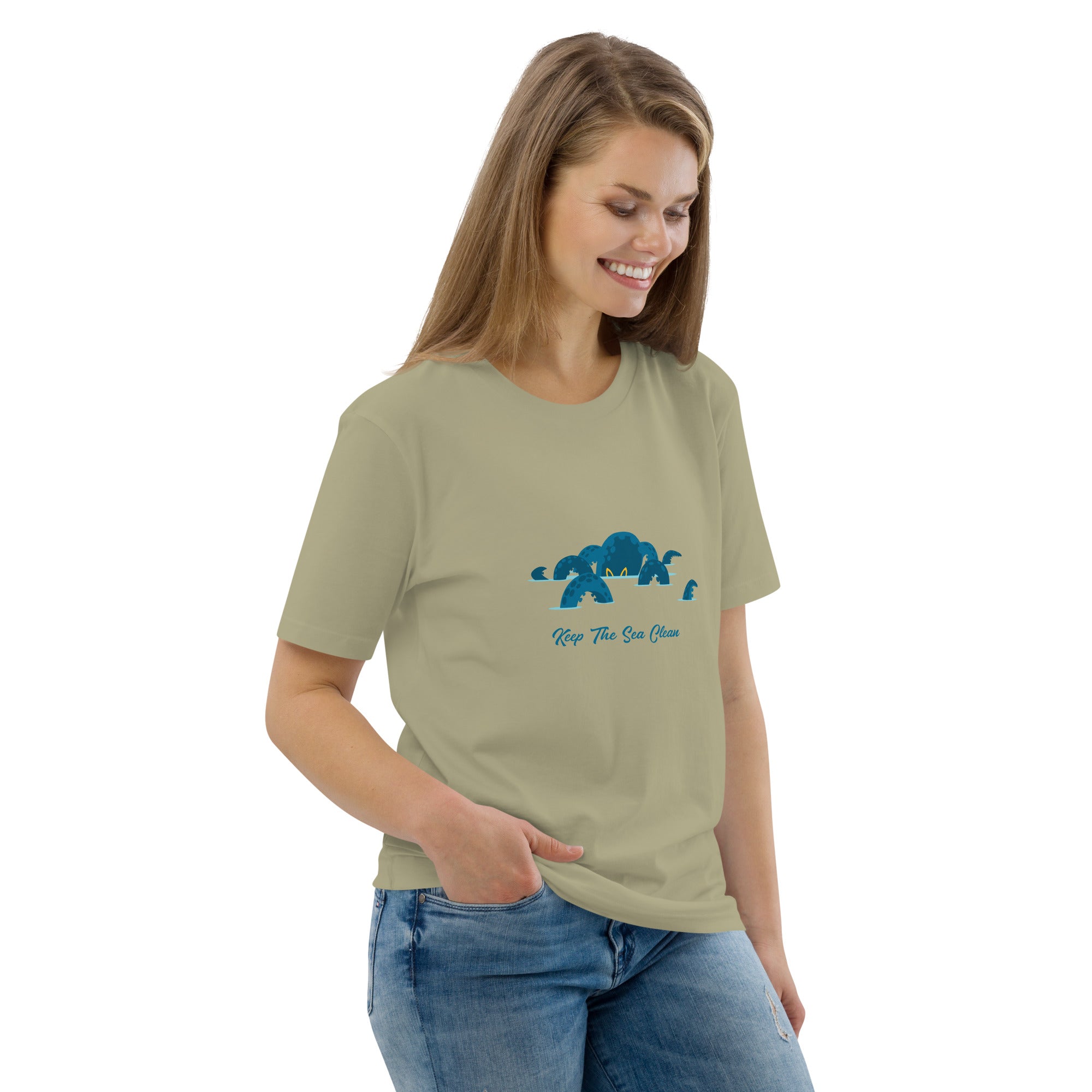 Unisex organic cotton t-shirt Octopus Blue