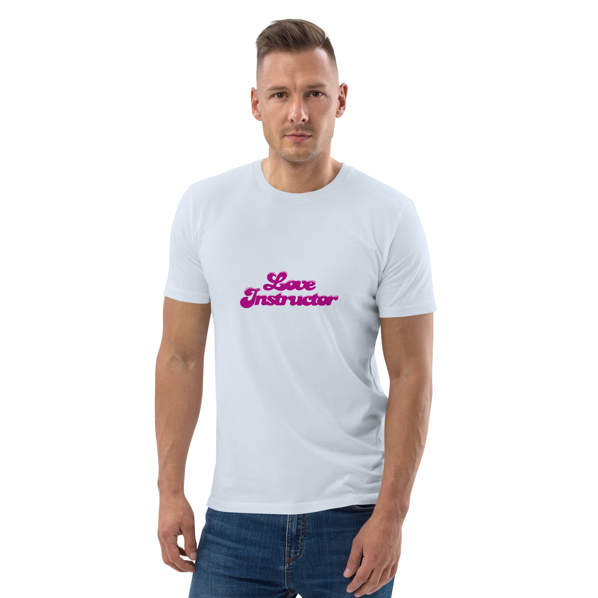 T-shirt unisexe en coton biologique Love instructor sur couleurs claires