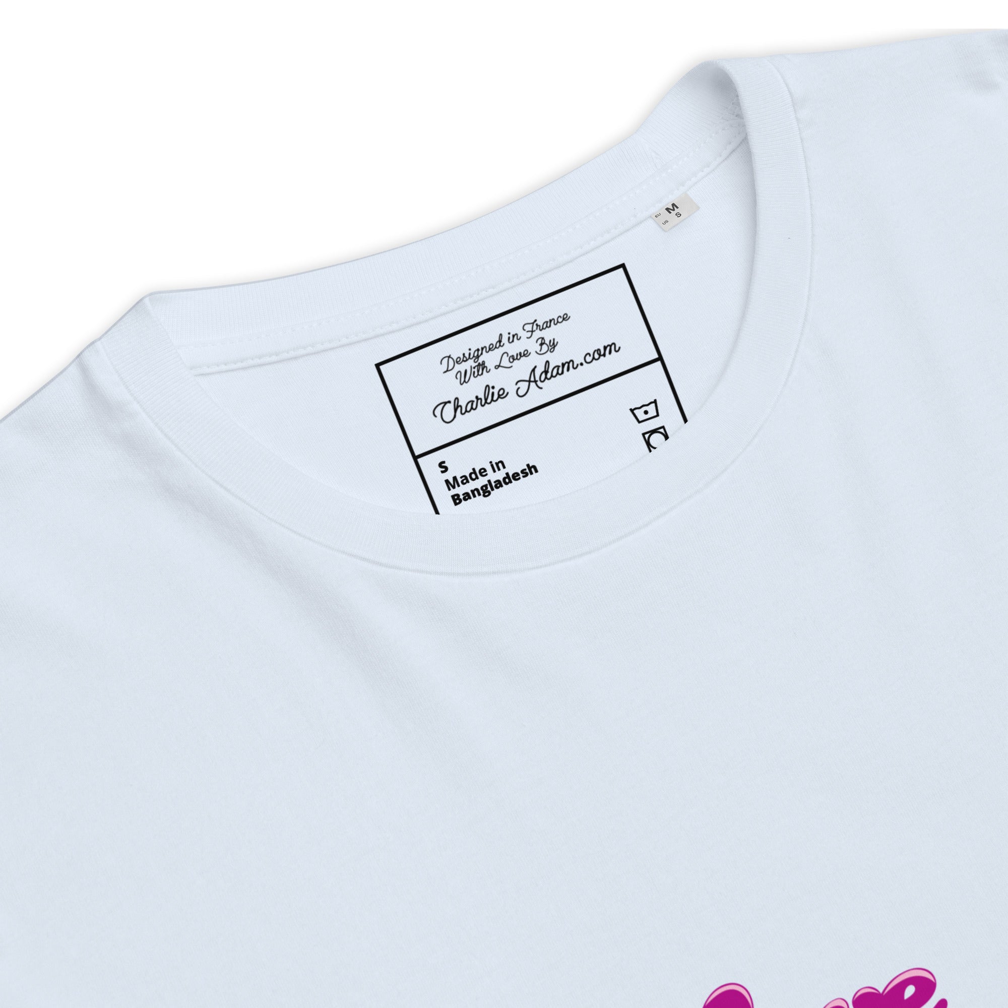 T-shirt unisexe en coton biologique Love instructor sur couleurs claires