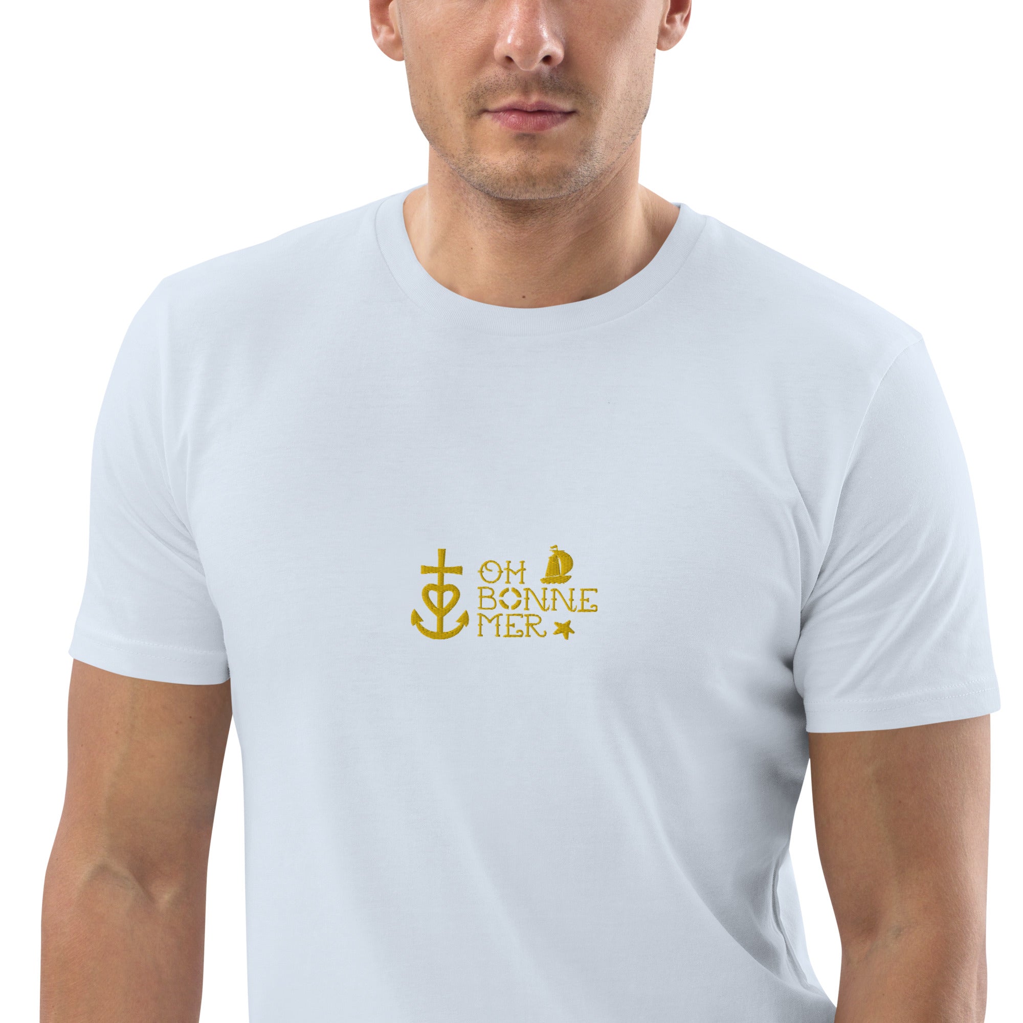 T-shirt unisexe en coton biologique Oh Bonne Mer 2 brodé sur couleurs claires