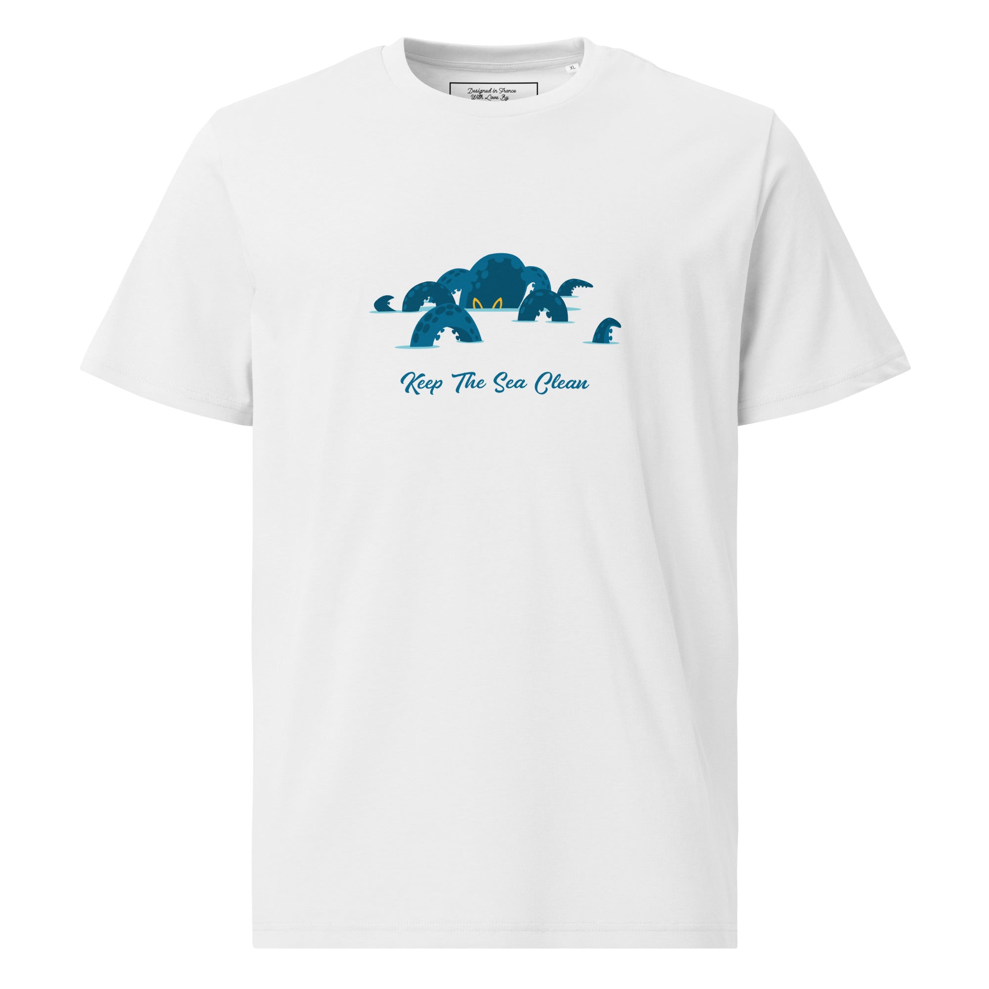 Unisex organic cotton t-shirt Octopus Blue