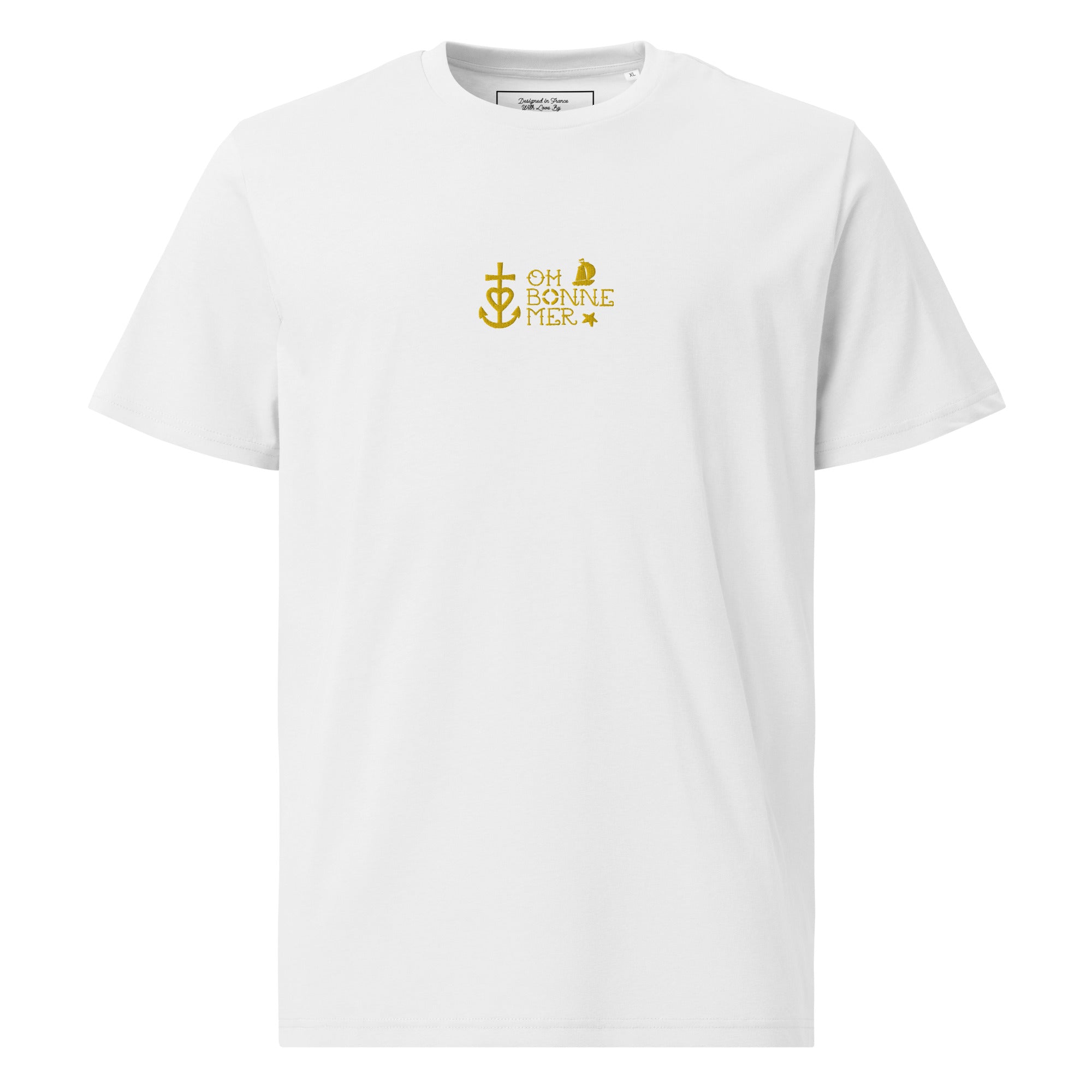 T-shirt unisexe en coton biologique Oh Bonne Mer 2 brodé sur couleurs claires