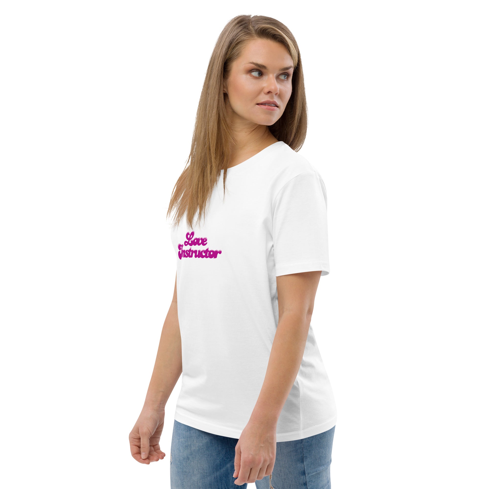 T-shirt unisexe en coton biologique Love instructor sur couleurs claires