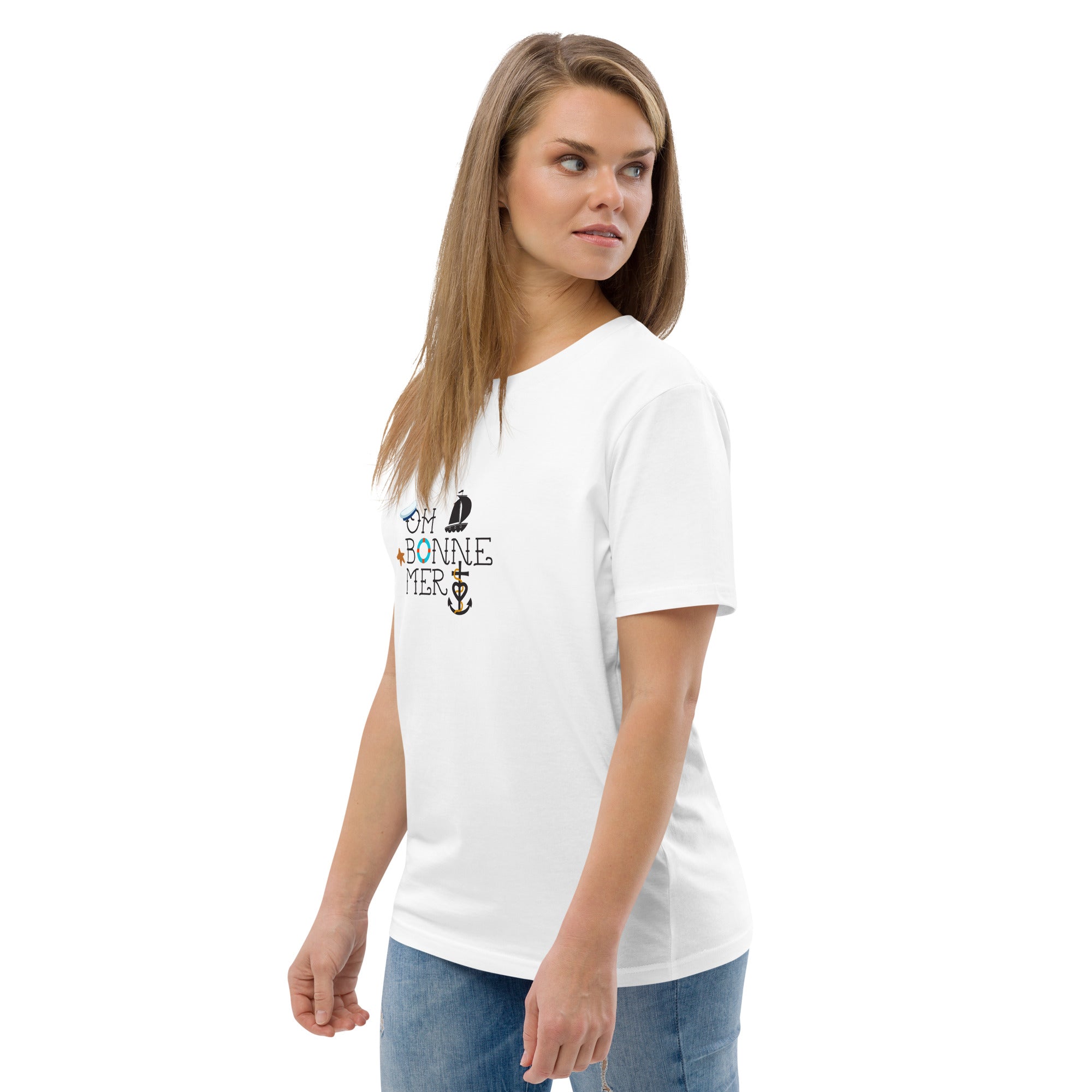 Unisex organic cotton t-shirt Oh Bonne Mer 3 on light colors