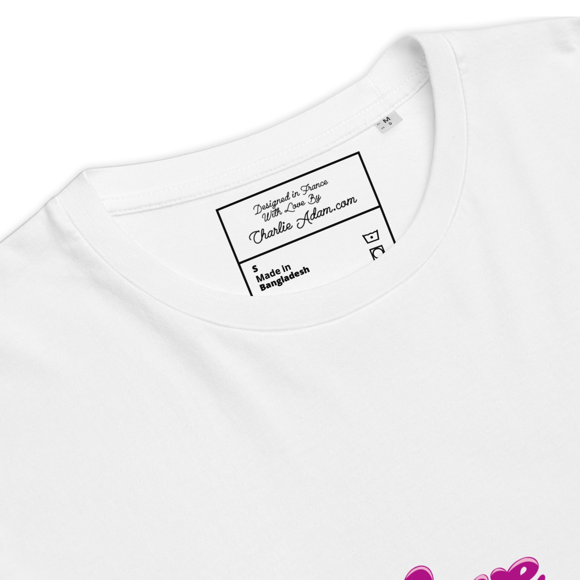 T-shirt unisexe en coton biologique Love instructor sur couleurs claires