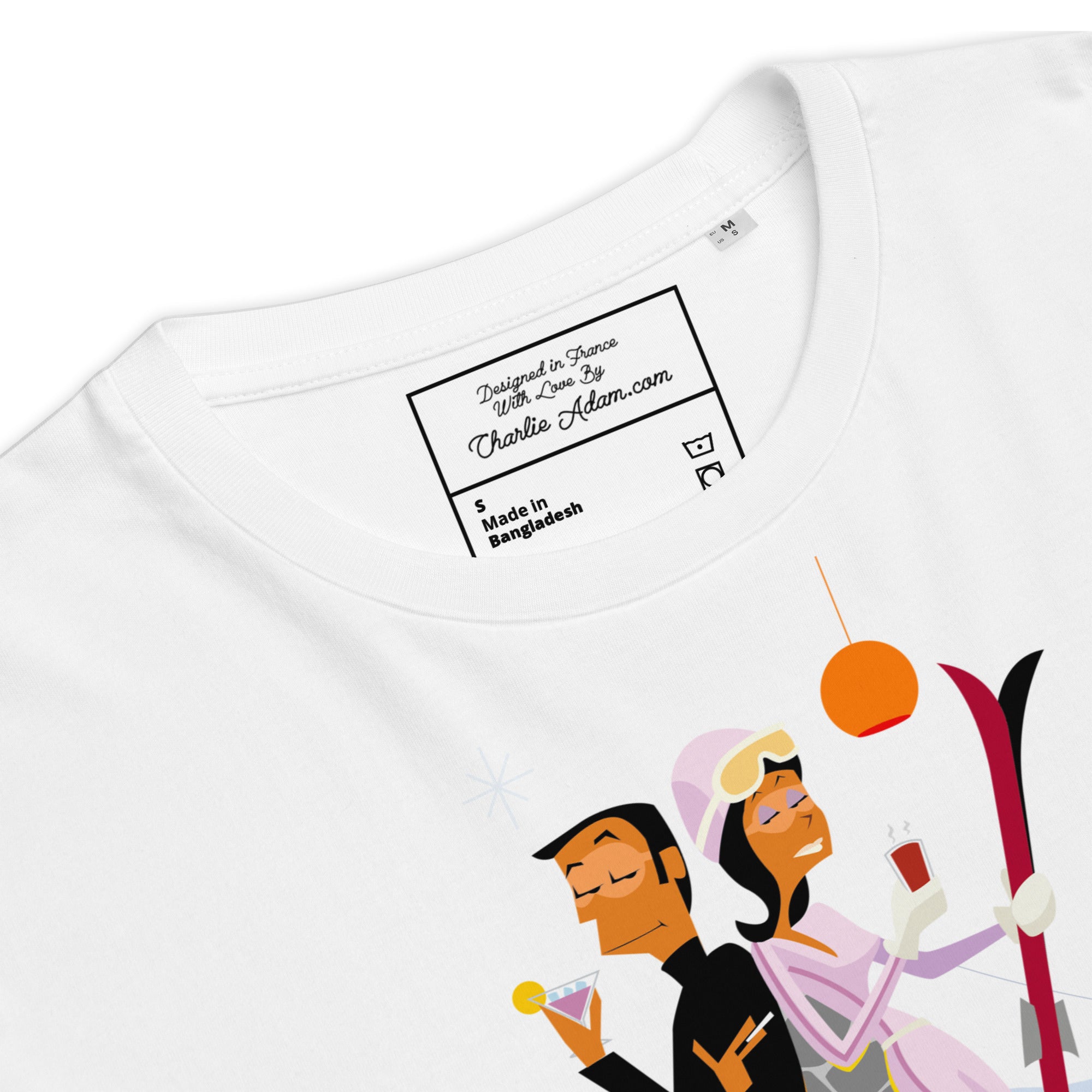 T-shirt unisexe en coton biologique License To Chill Mission Après-Ski sur couleurs claires