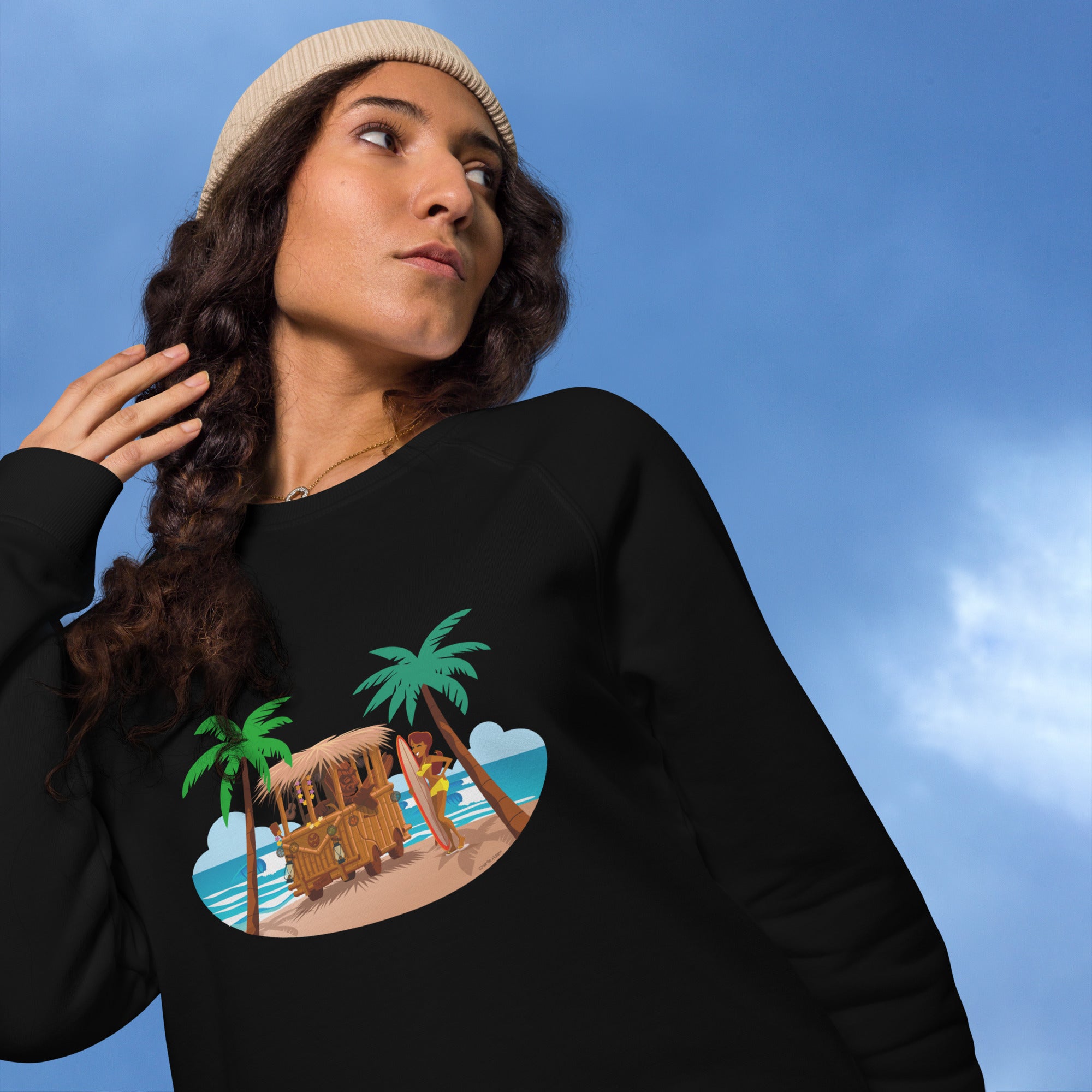 Sweatshirt écologique raglan unisexe Tiki Kombi