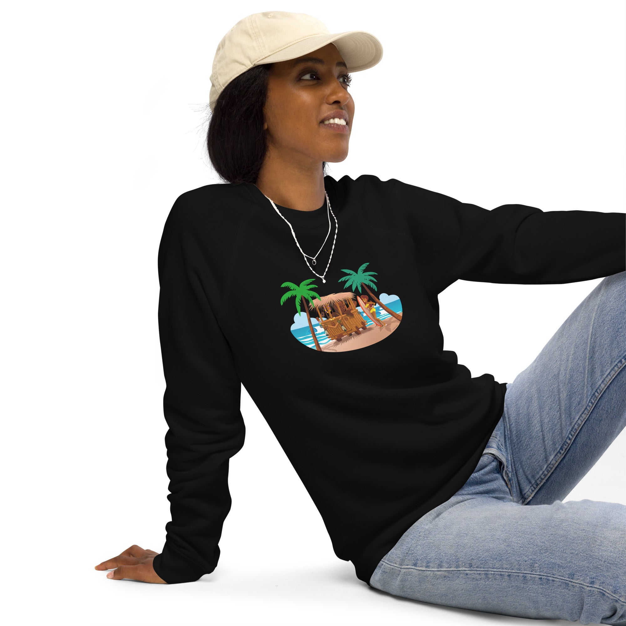 Unisex organic raglan sweatshirt Tiki Kombi