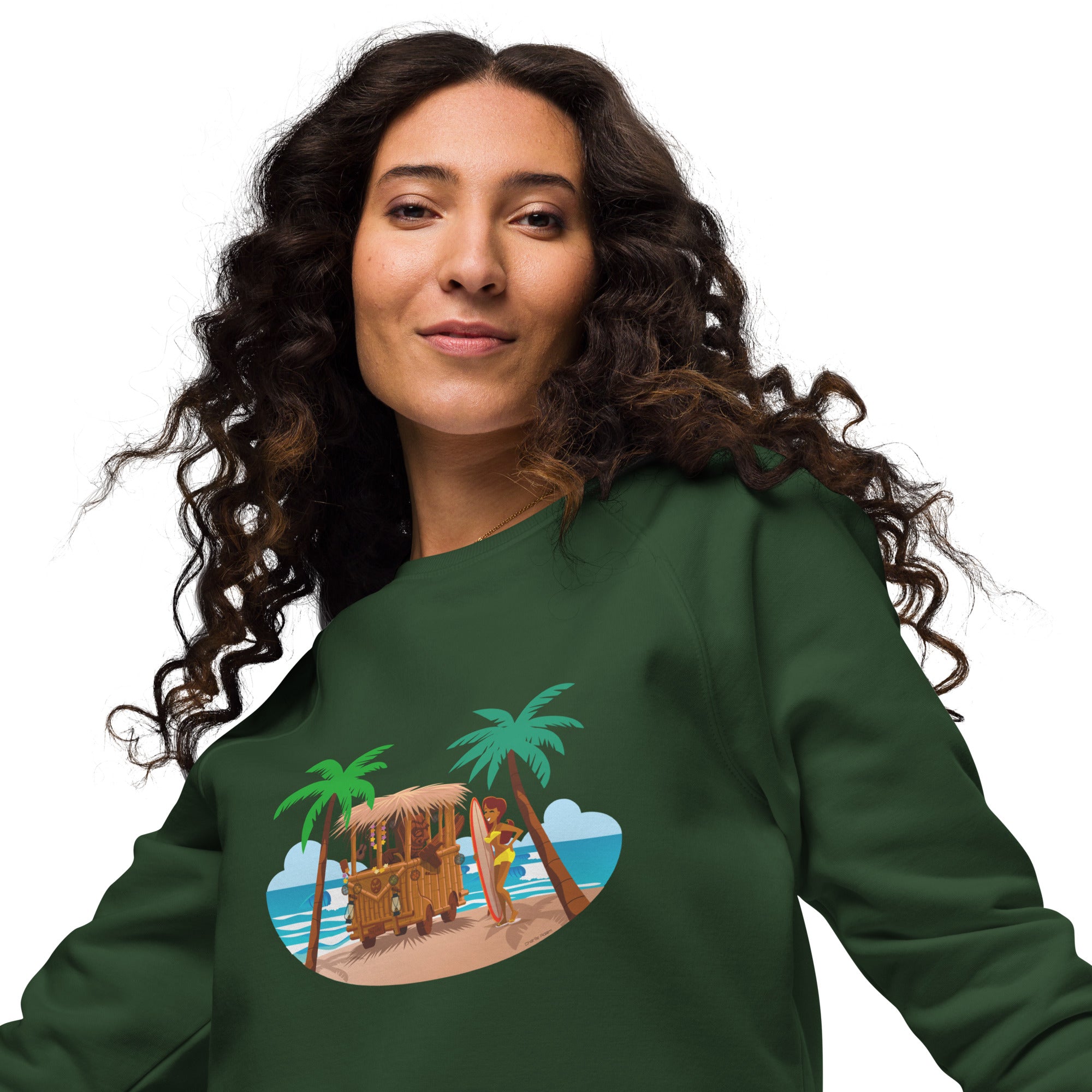 Unisex organic raglan sweatshirt Tiki Kombi