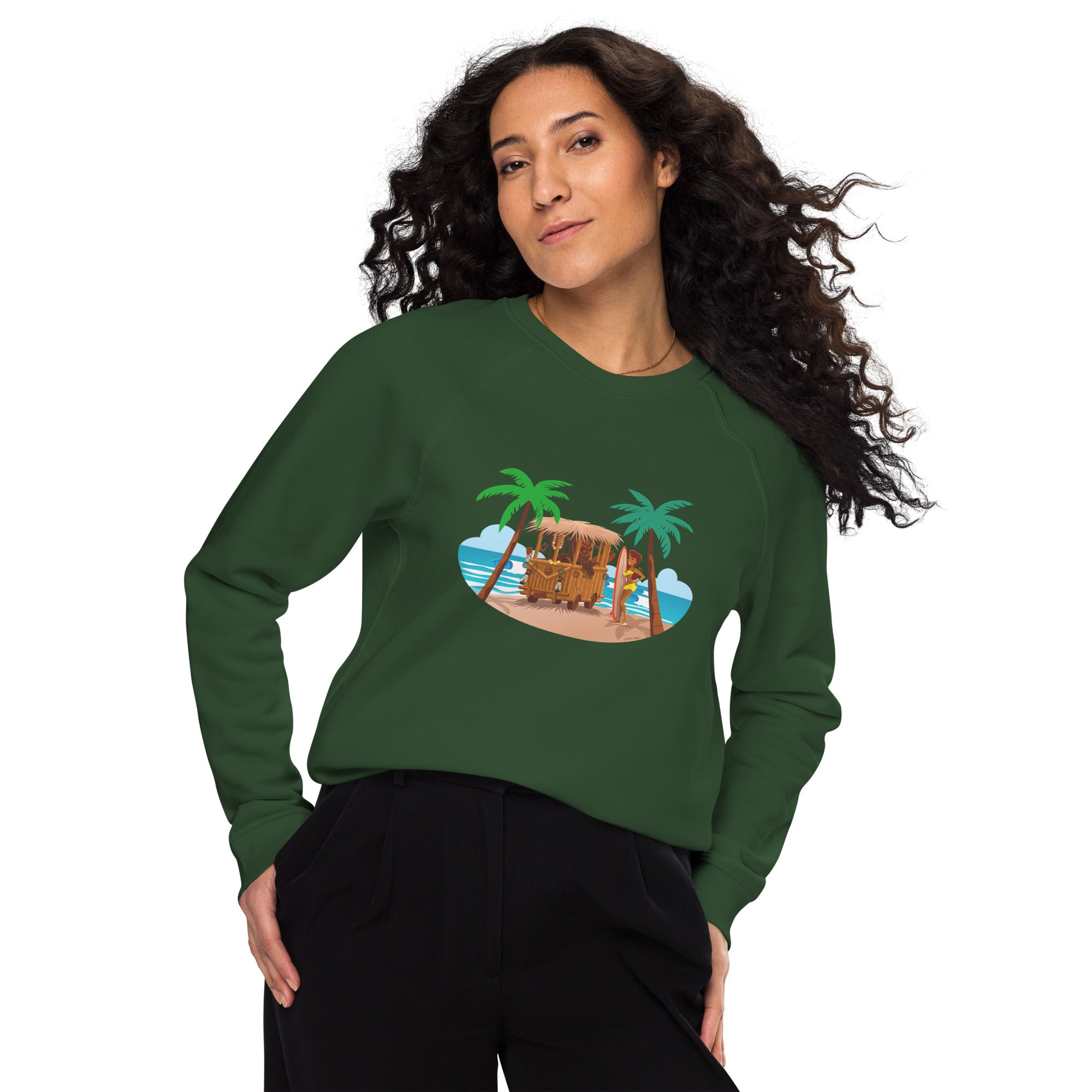 Unisex organic raglan sweatshirt Tiki Kombi