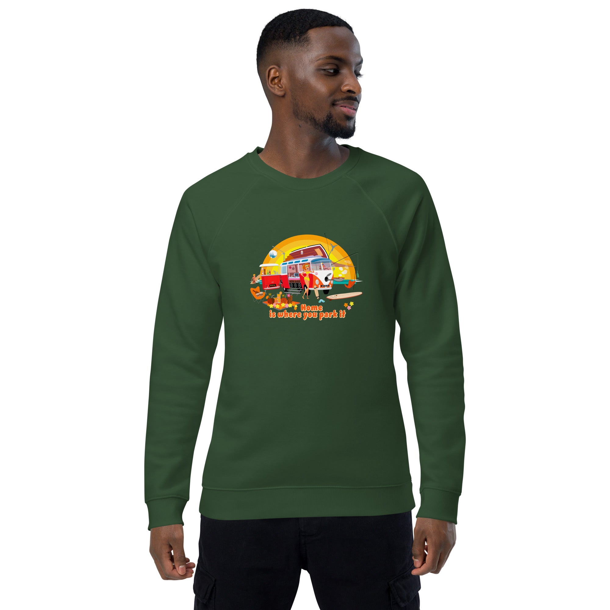 Sweatshirt écologique raglan unisexe Ultra Combi Home is where you park it