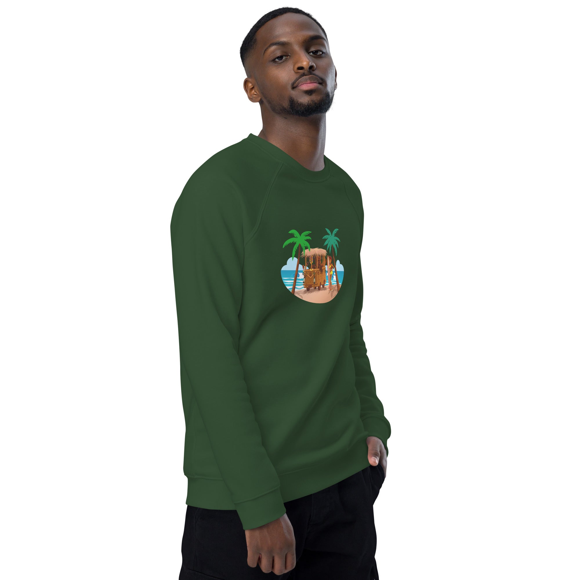 Unisex organic raglan sweatshirt Tiki Kombi