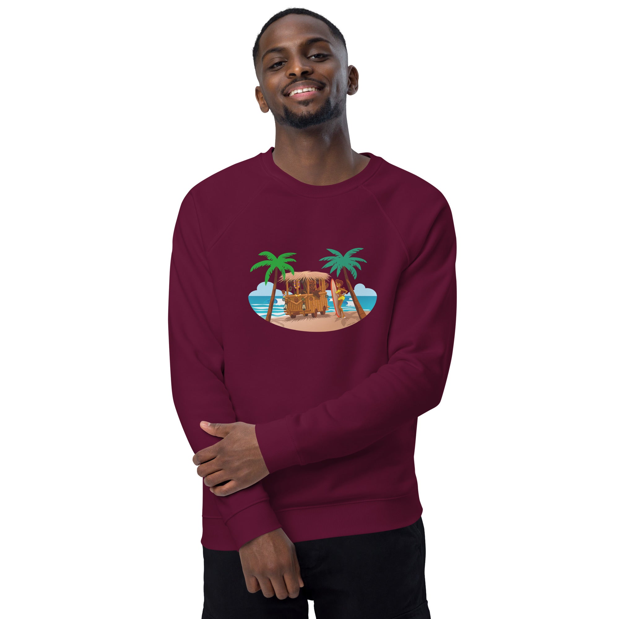 Unisex organic raglan sweatshirt Tiki Kombi