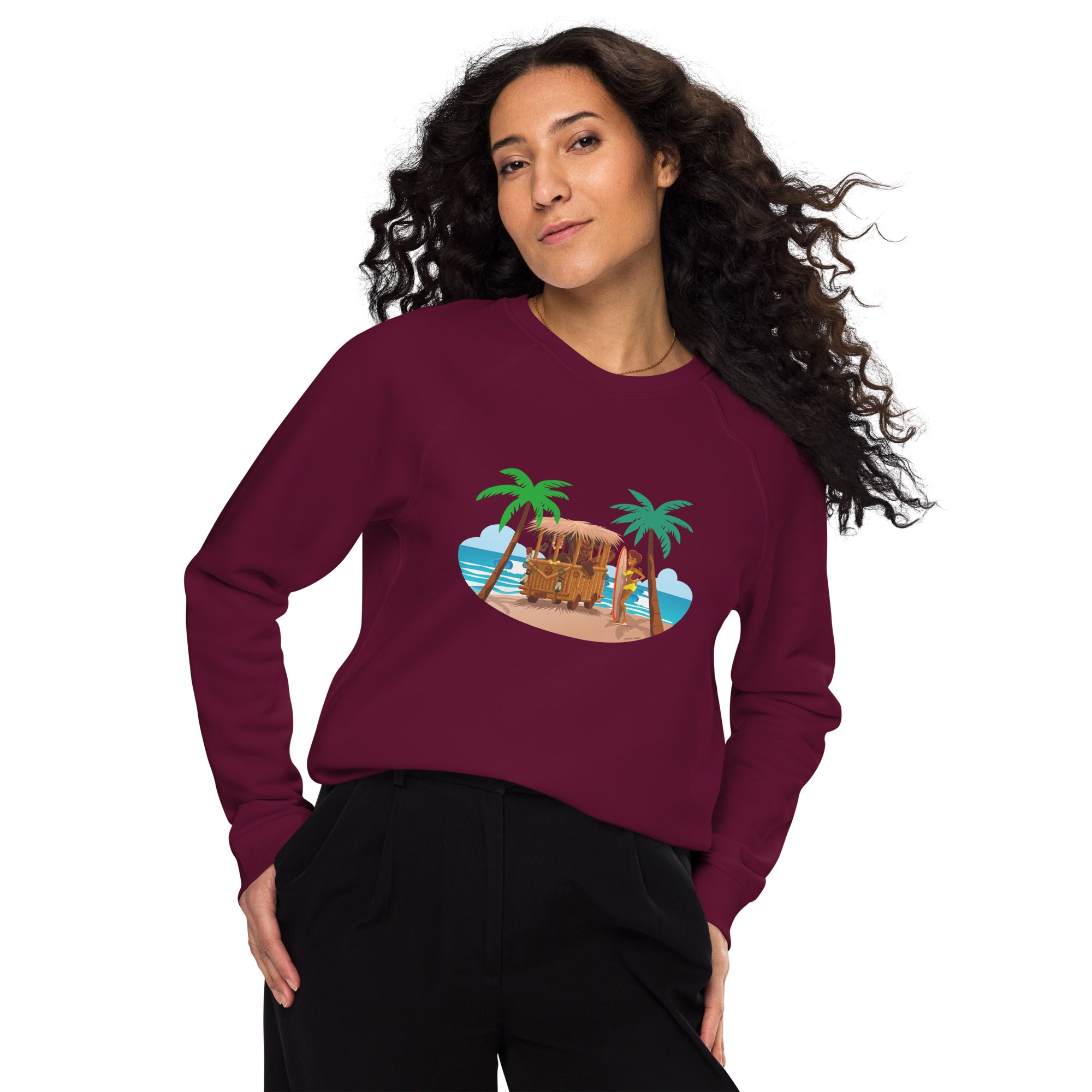 Sweatshirt écologique raglan unisexe Tiki Kombi